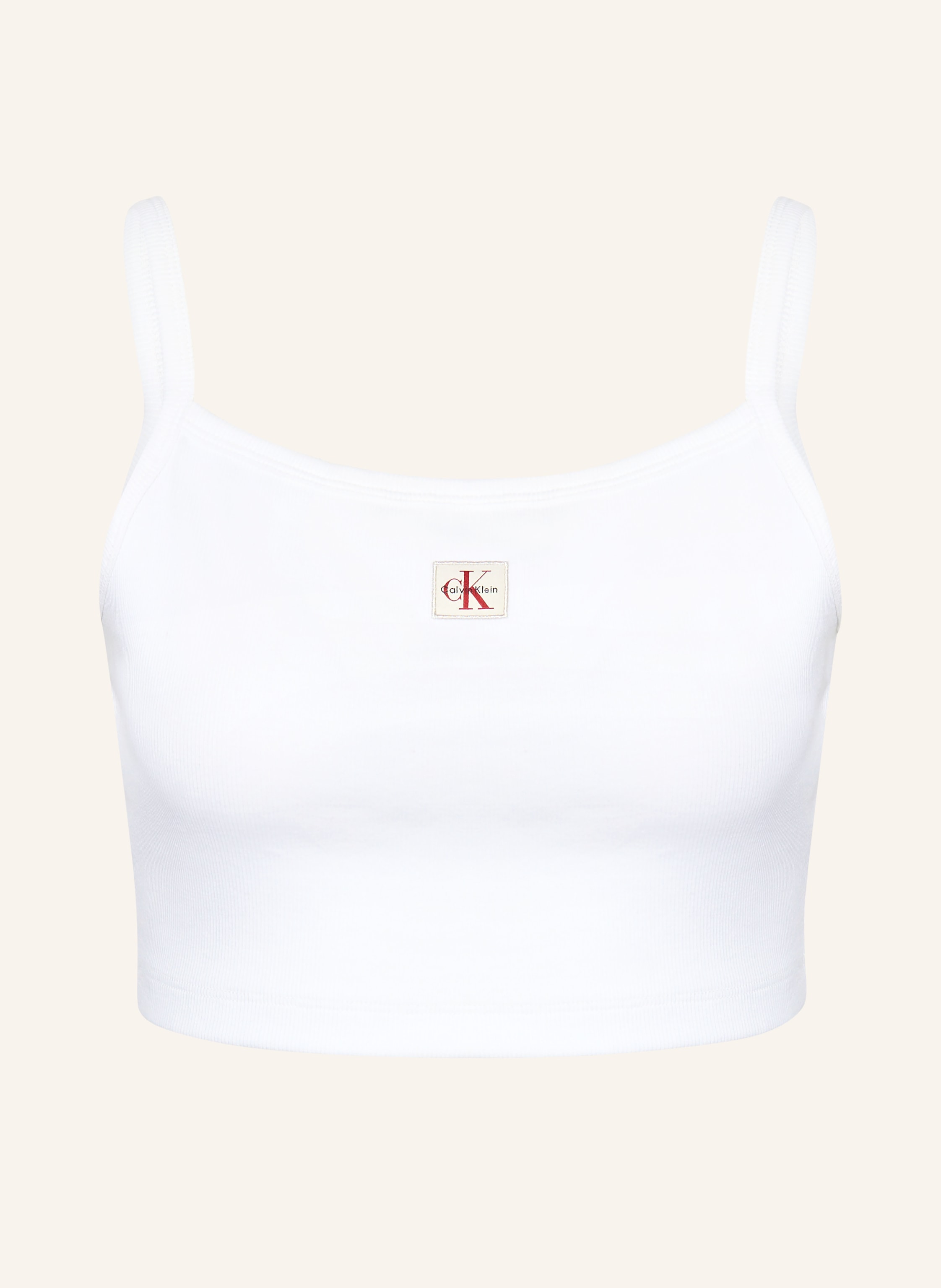 Calvin Klein Jeans Cropped-Top weiss
