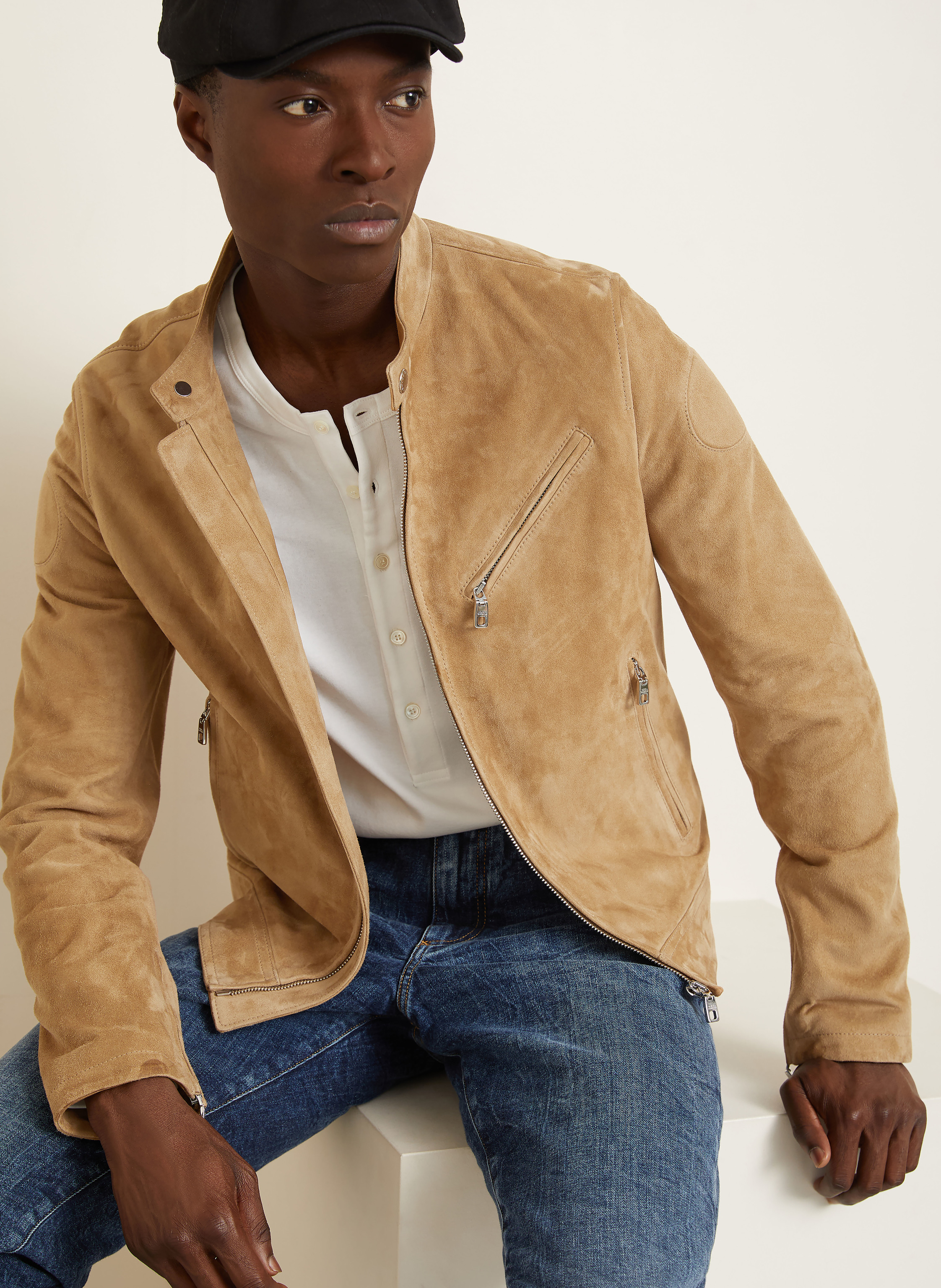 Thumbnail - Dolce & Gabbana Lederjacke braun