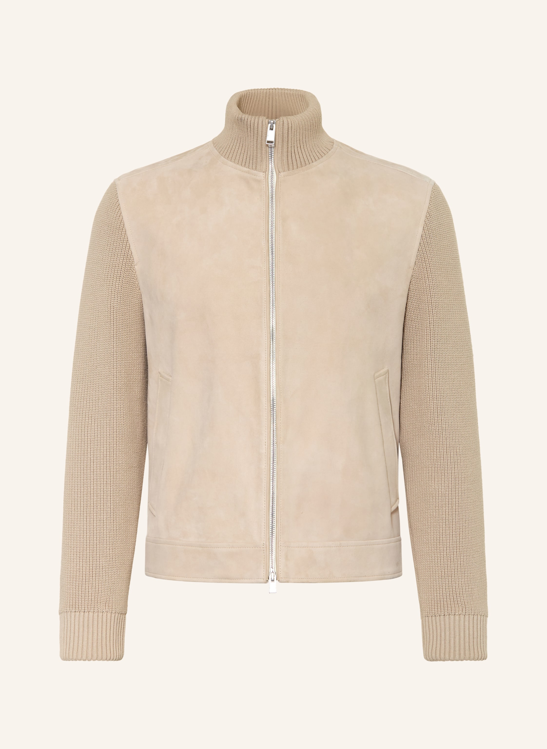 Boss Lederjacke Maven weiss