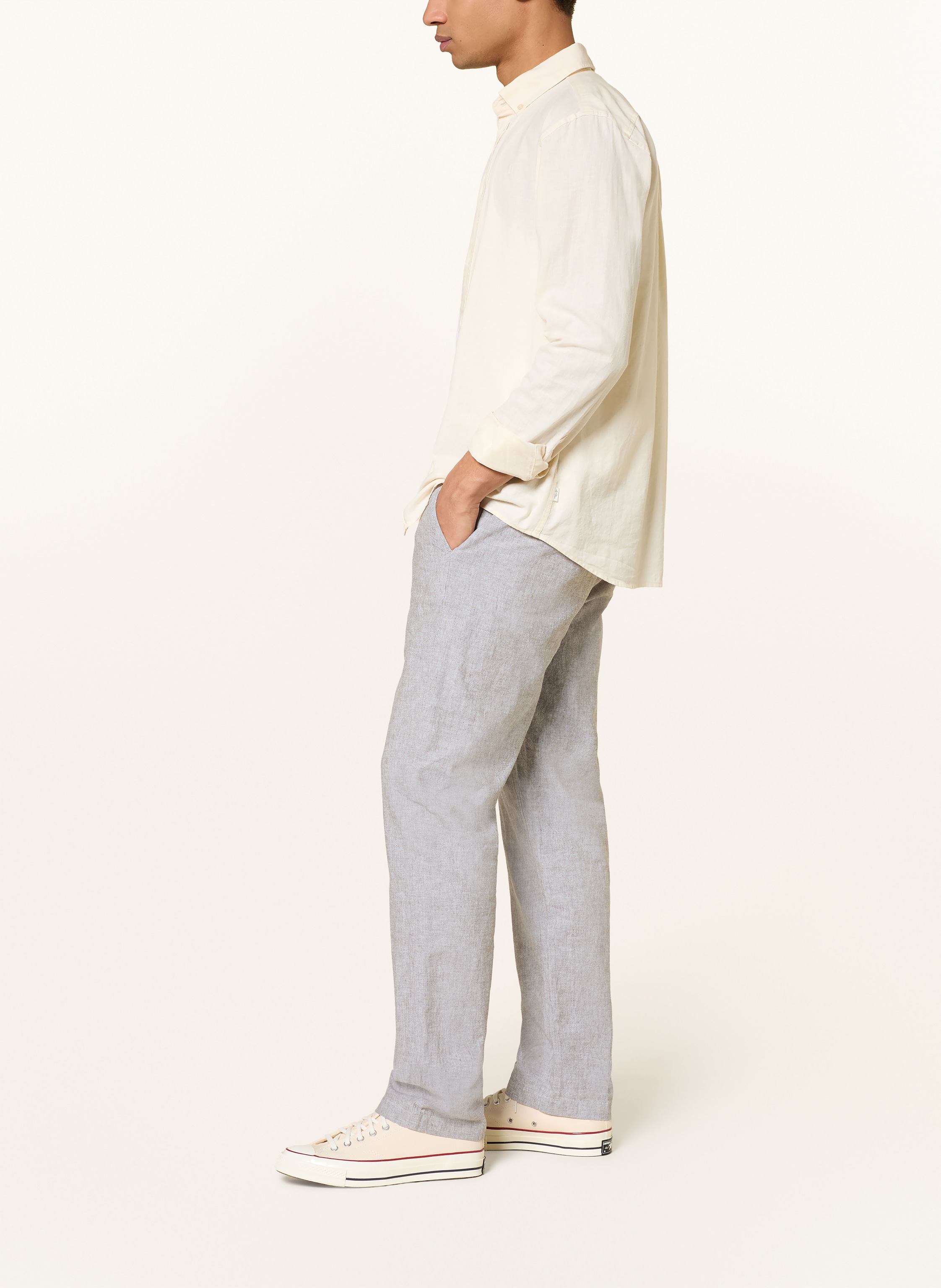 Thumbnail - Tommy Jeans Chino Sonny Straight Fit Mit Leinen beige