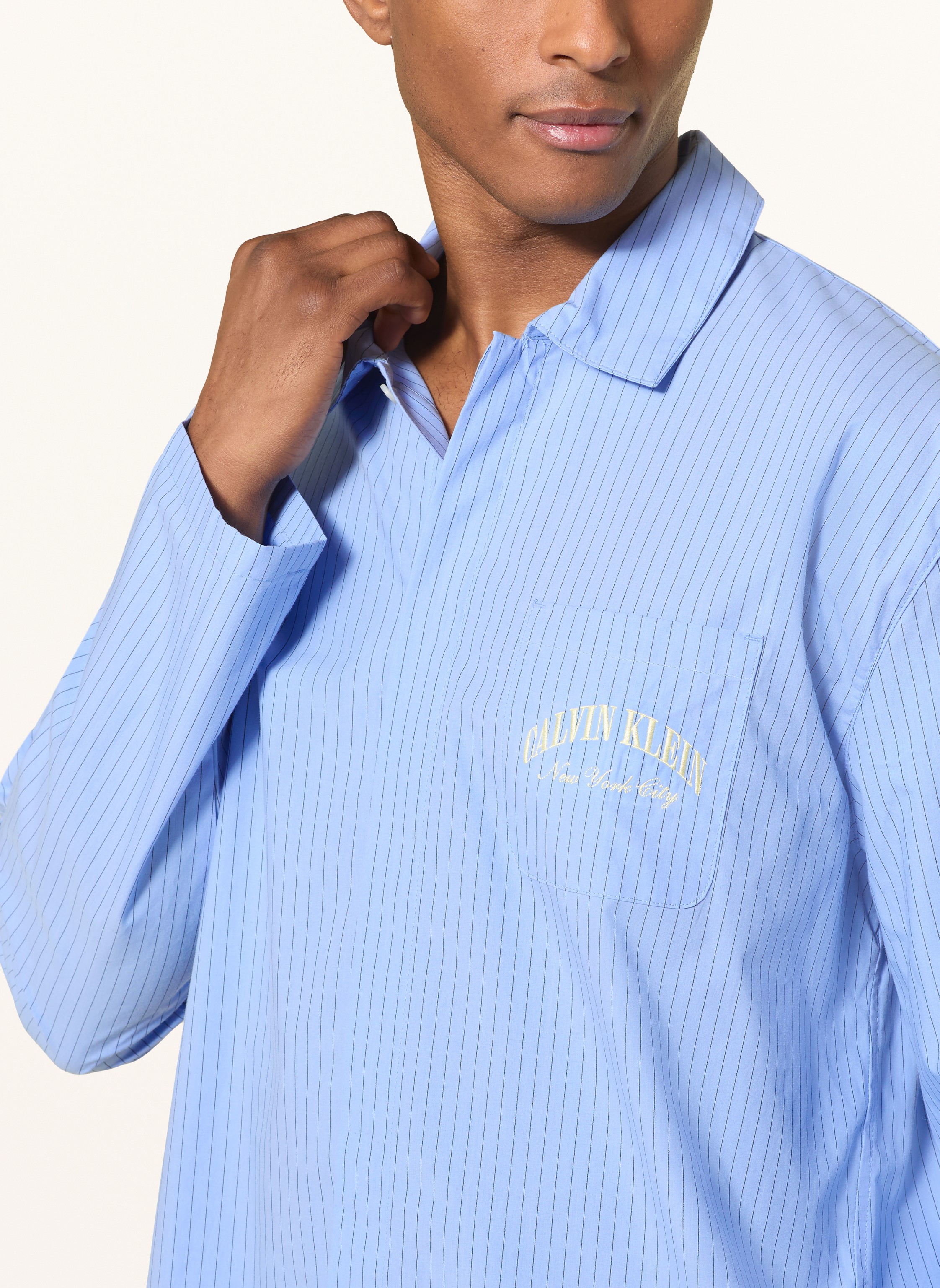 Thumbnail - Calvin Klein Schlafanzug Cotton Crest blau