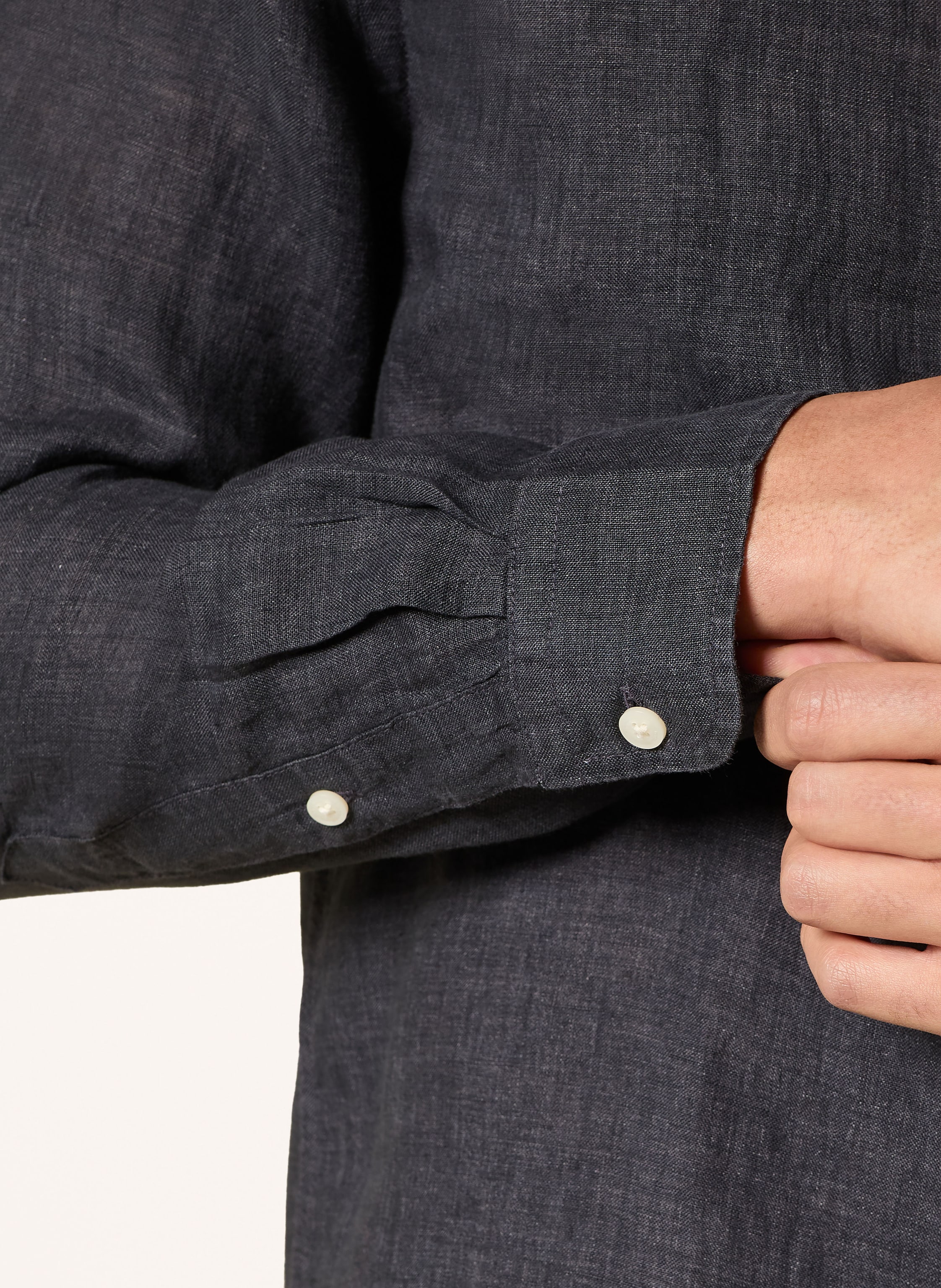 Thumbnail - Tommy Hilfiger Leinenhemd Regular Fit schwarz