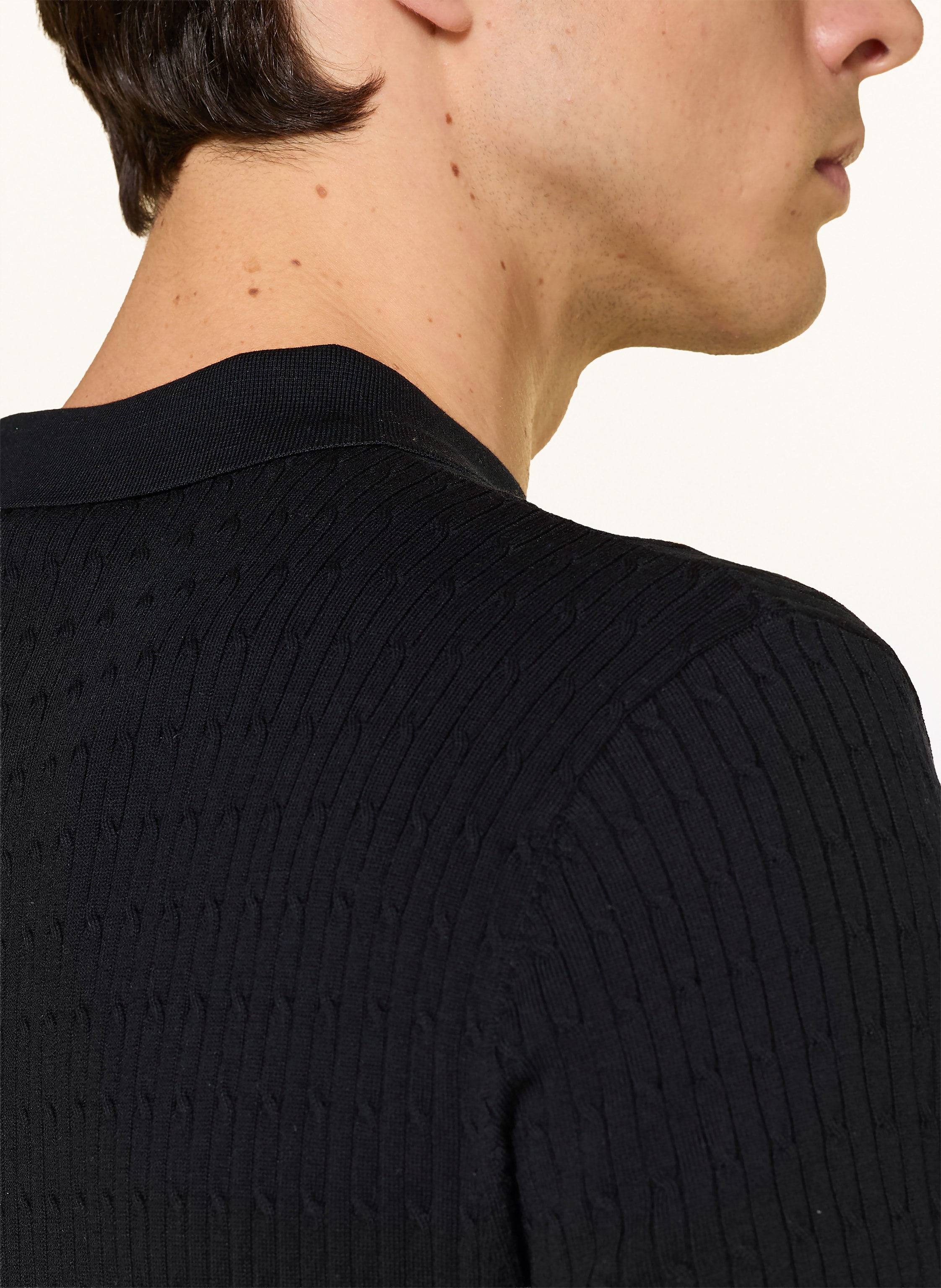 Thumbnail - Profuomo Strick-Poloshirt blau