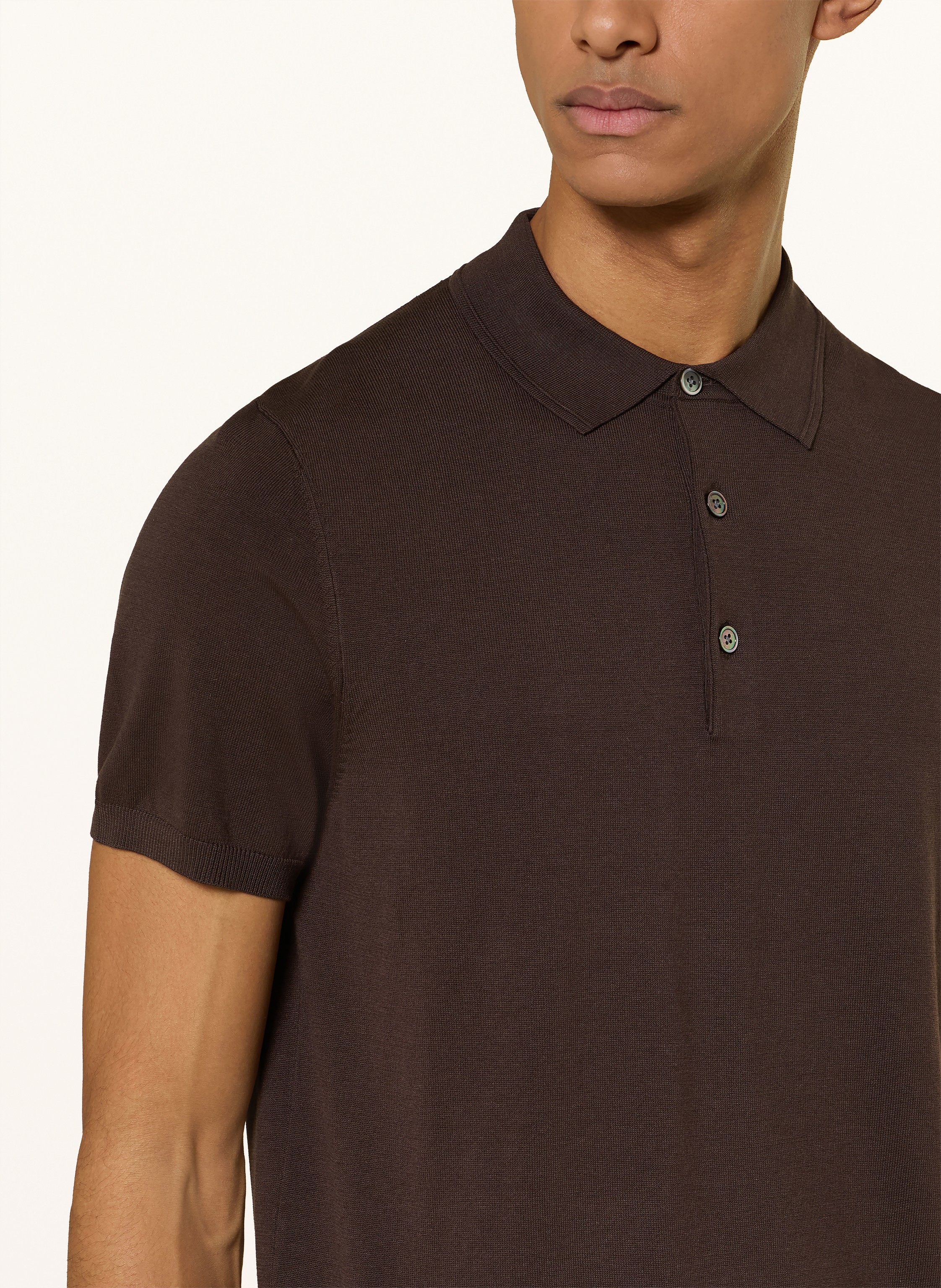 Thumbnail - Profuomo Jersey-Poloshirt braun