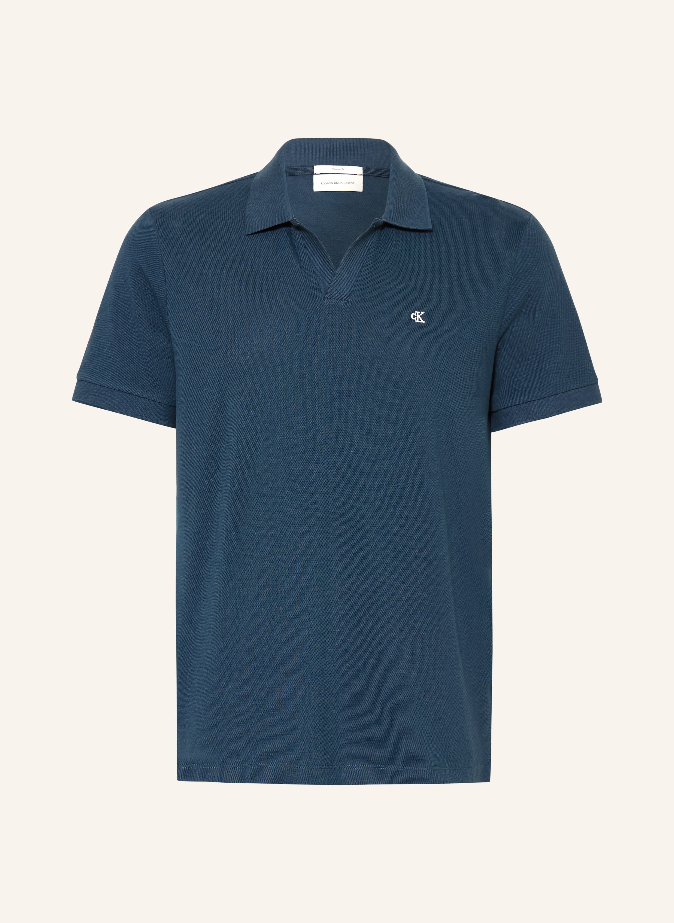Calvin Klein Jeans Piqué-Poloshirt Classic Fit blau