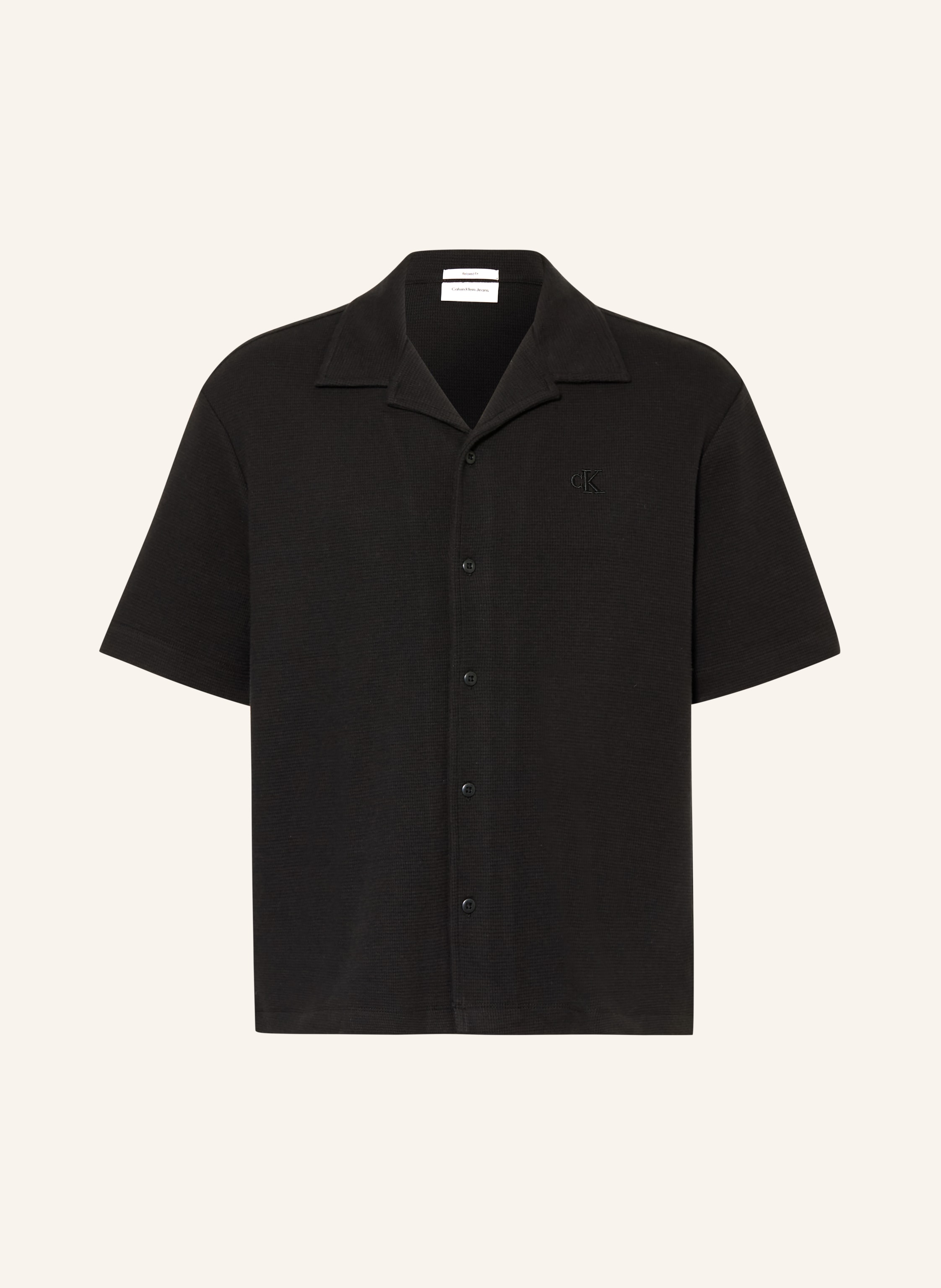 Calvin Klein Jeans Resorthemd Relaxed Fit schwarz