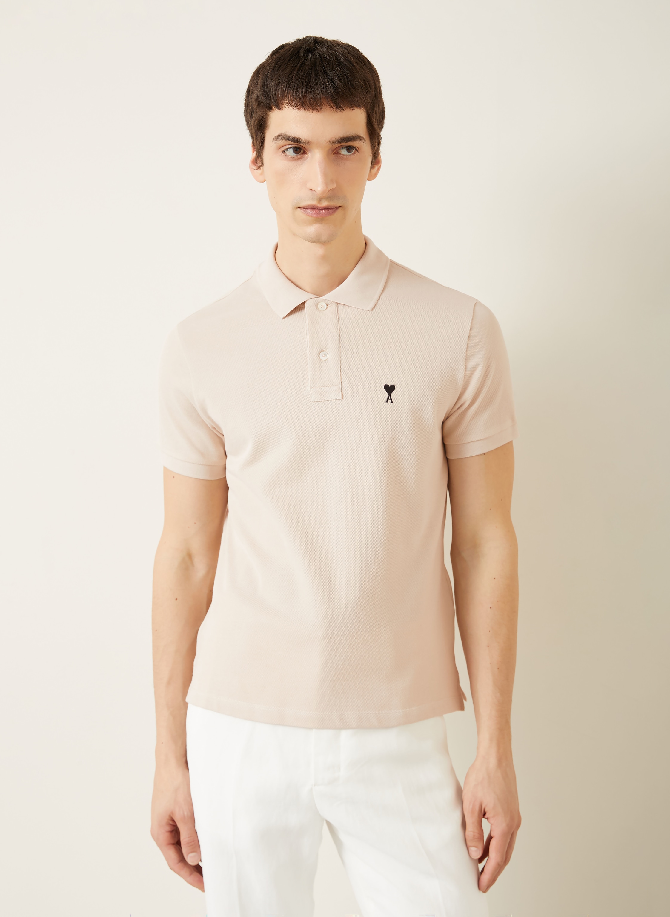 Thumbnail - Ami Paris Piqué-Poloshirt beige