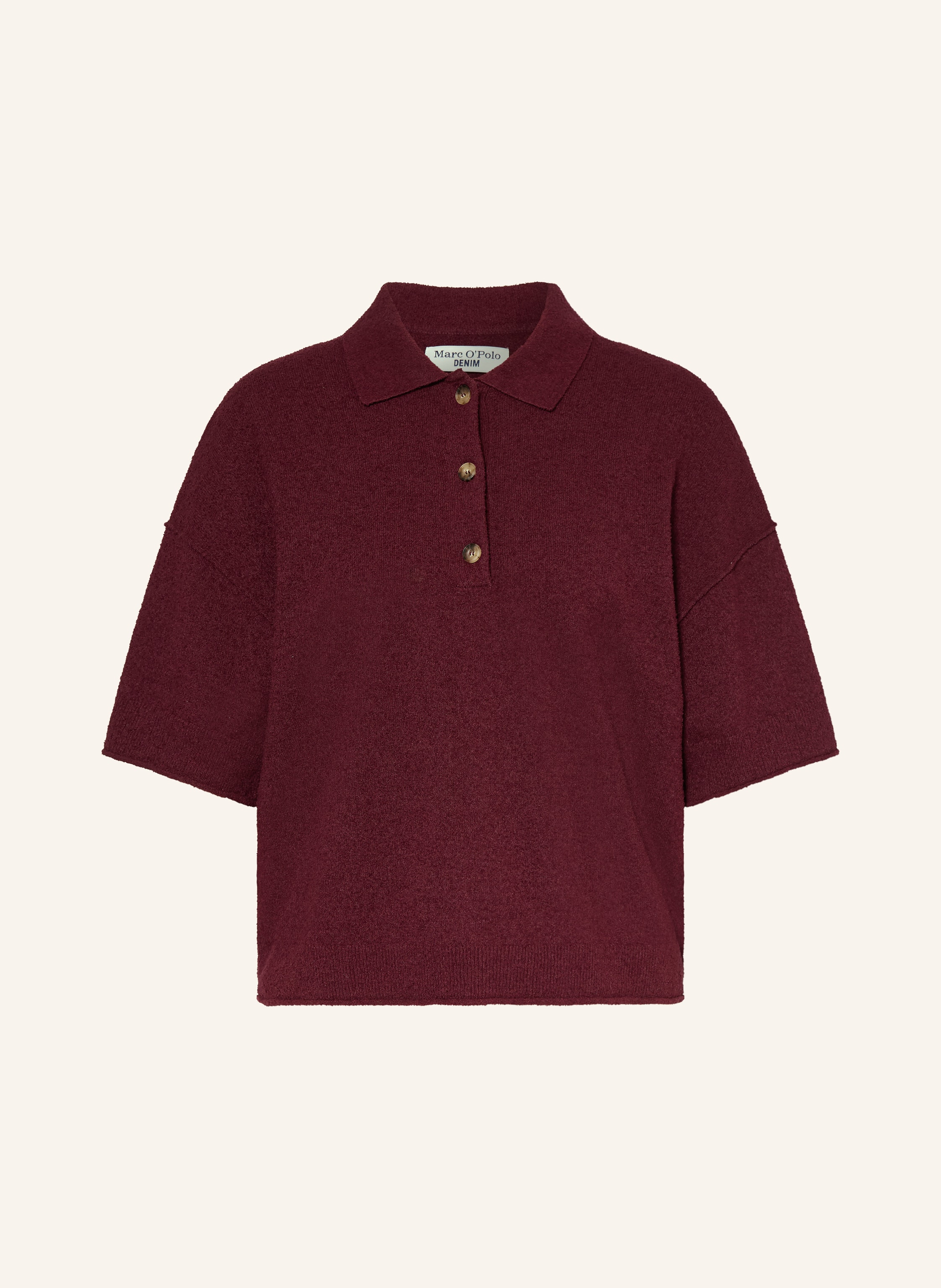 Marc O'polo Denim Strick-Poloshirt Mit 3/4-Arm rot