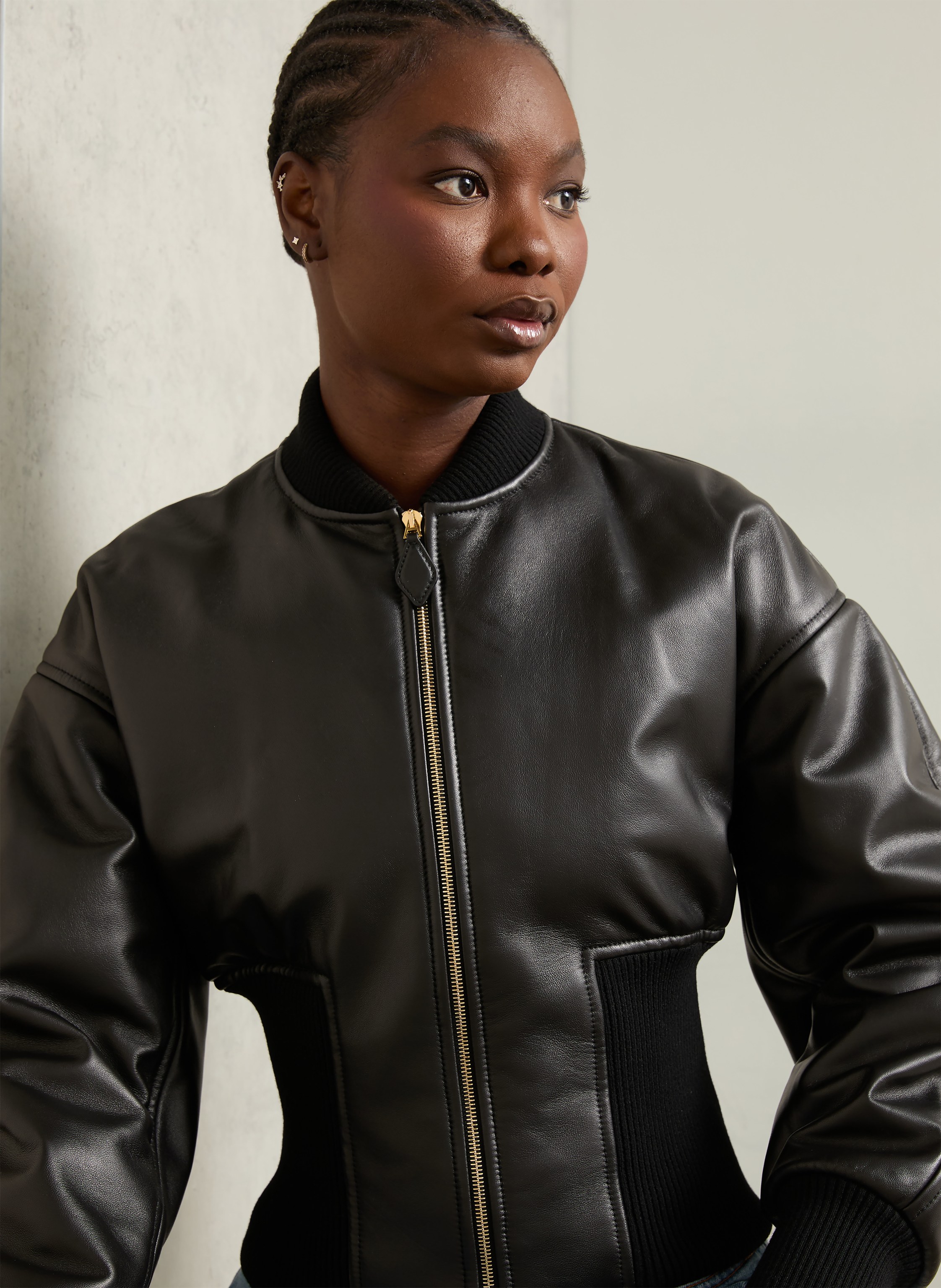 Thumbnail - Alaïa Lederblouson schwarz