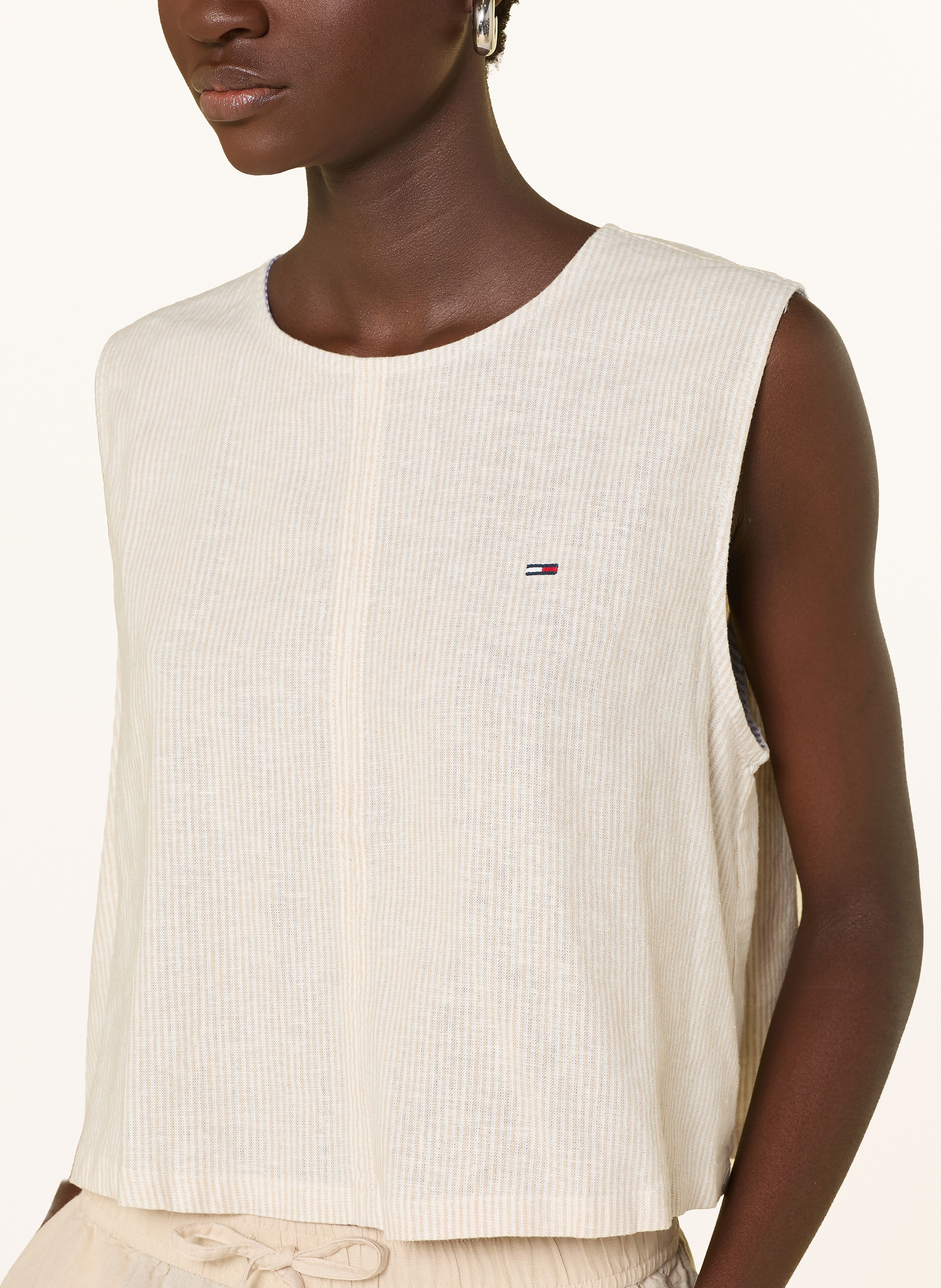 Thumbnail - Tommy Jeans Top Mit Leinen beige