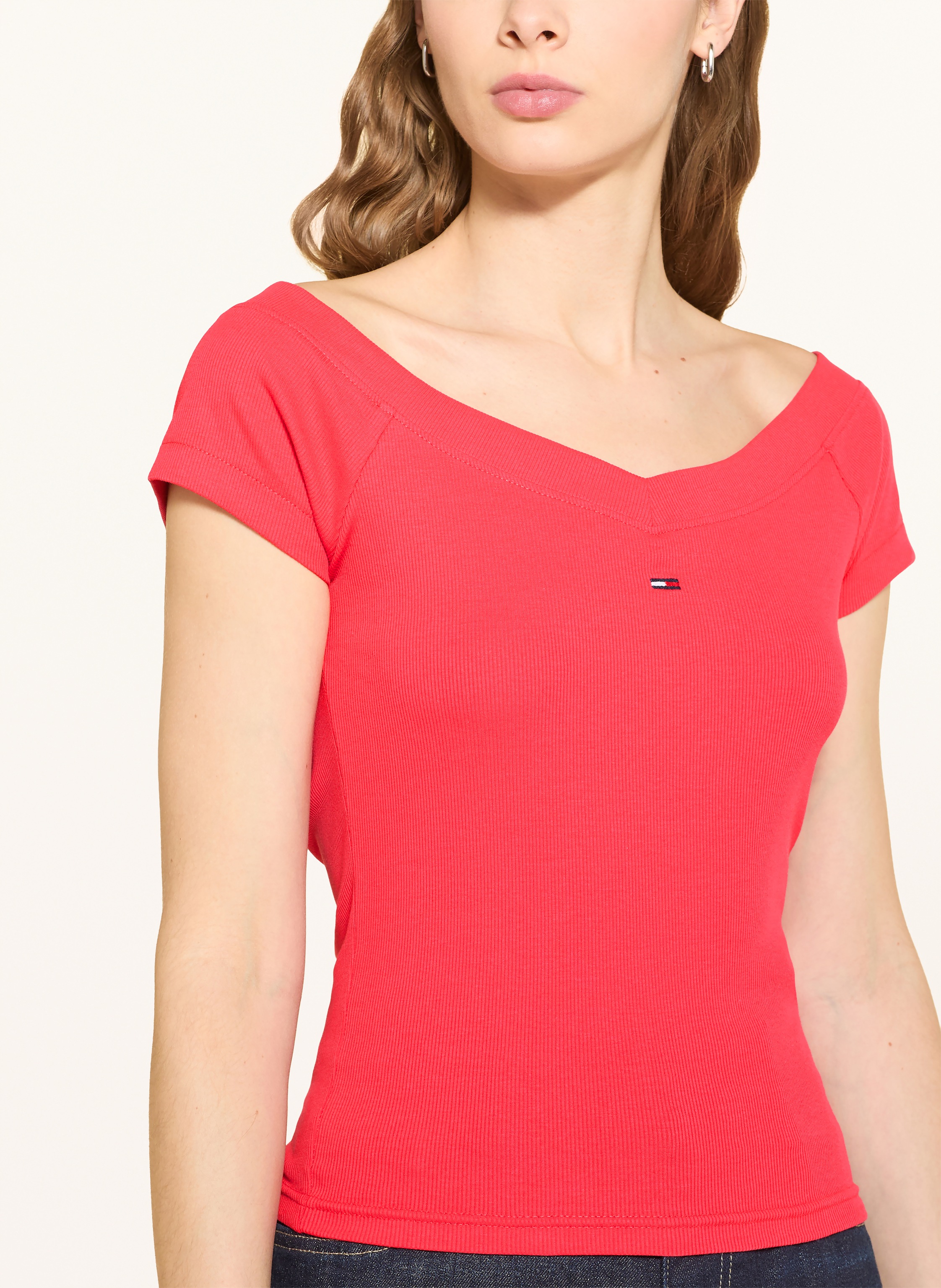 Thumbnail - Tommy Jeans Off-Shoulder-Shirt rot