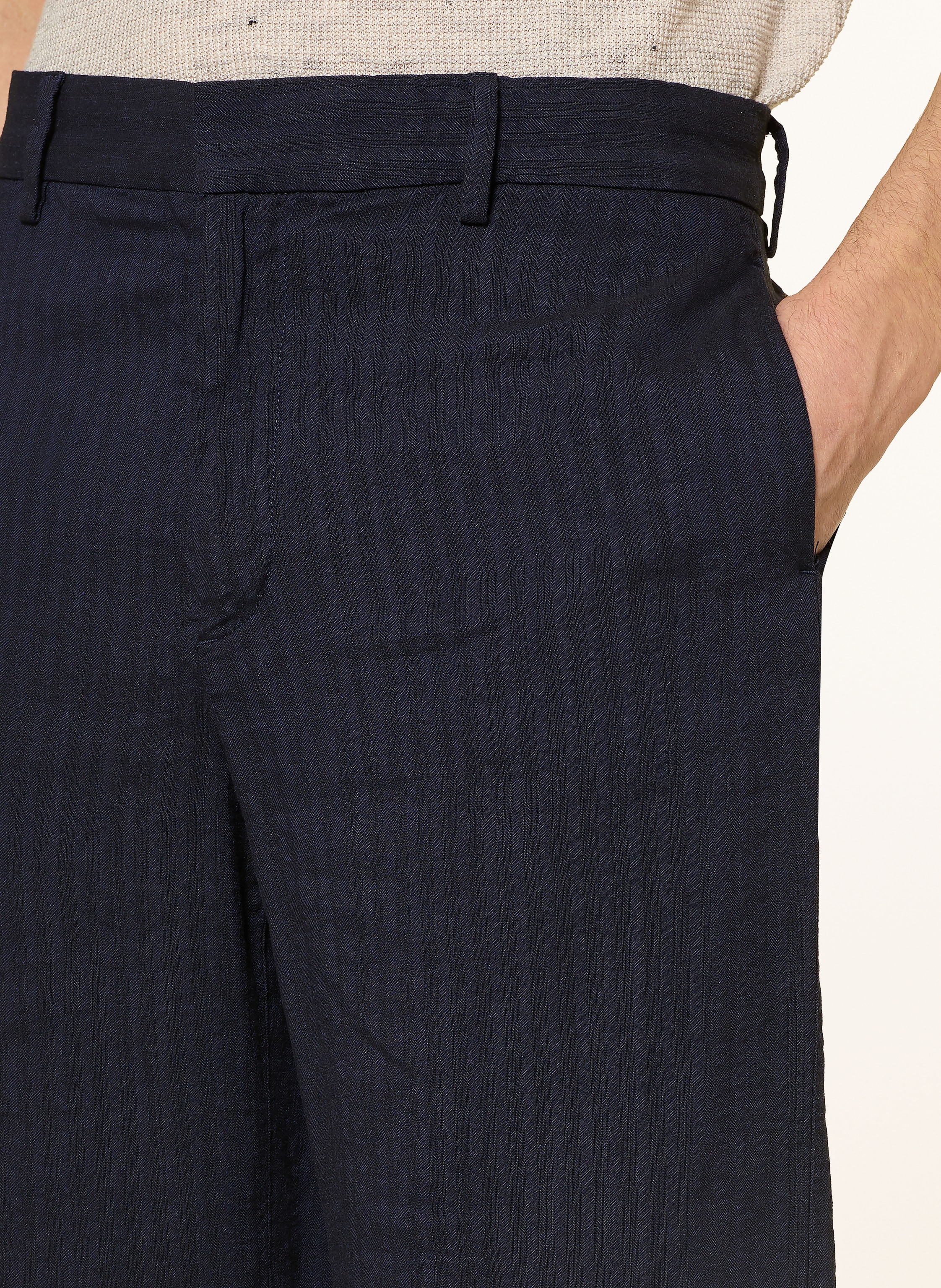 Thumbnail - Barena Venezia Hose Delfo Regular Fit Mit Leinen blau