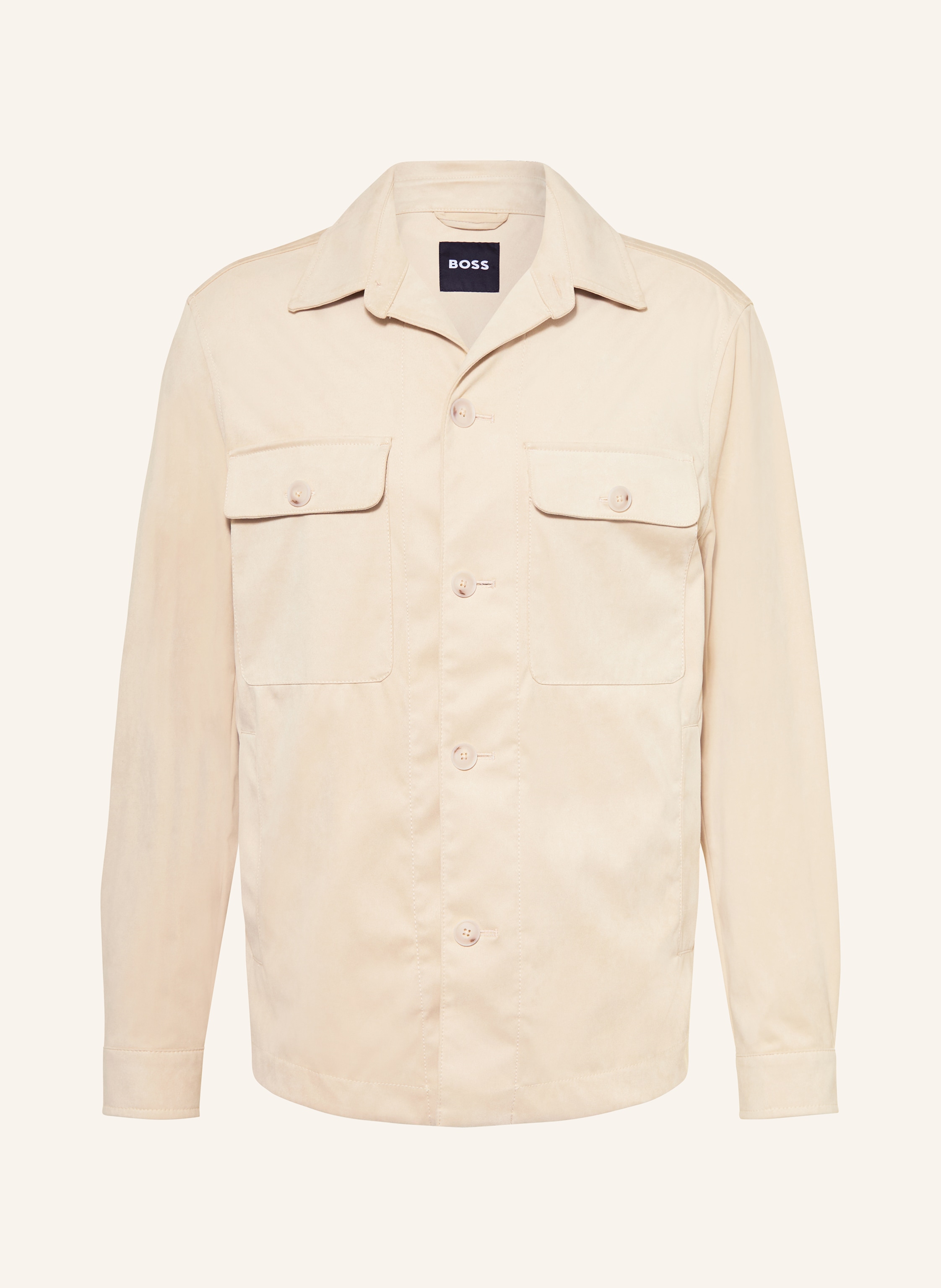 Boss Overshirt Carper In Lederoptik weiss