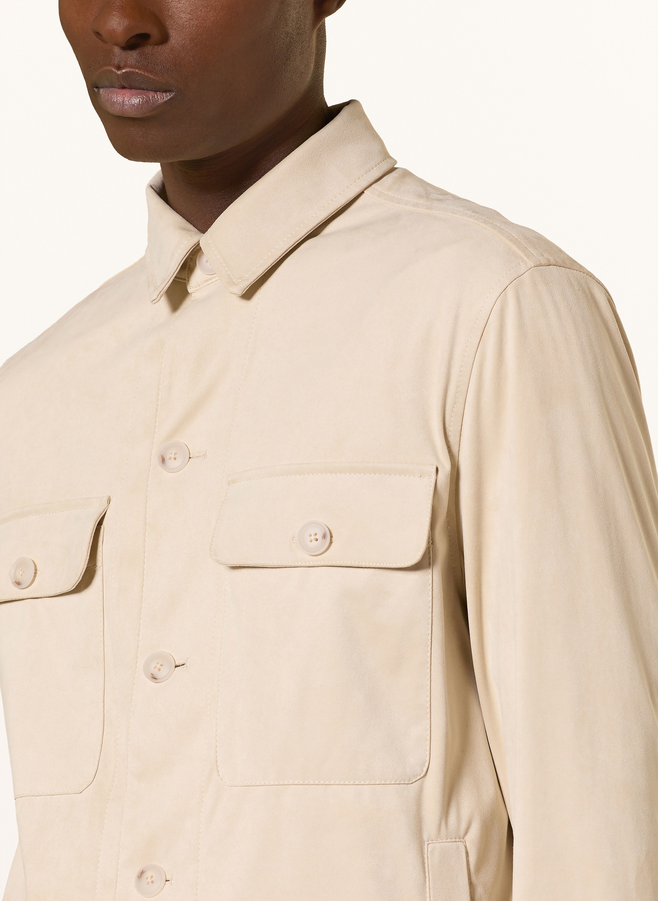 Thumbnail - Boss Overshirt Carper In Lederoptik weiss