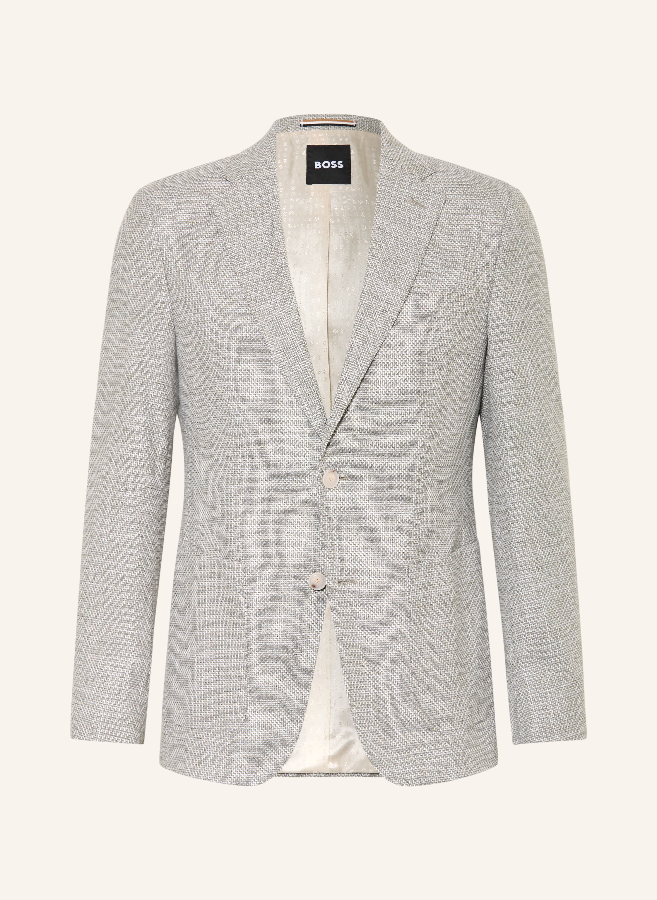 Boss Boss Sakko Hutson Regular Fit gruen in KHAKI / WEISS