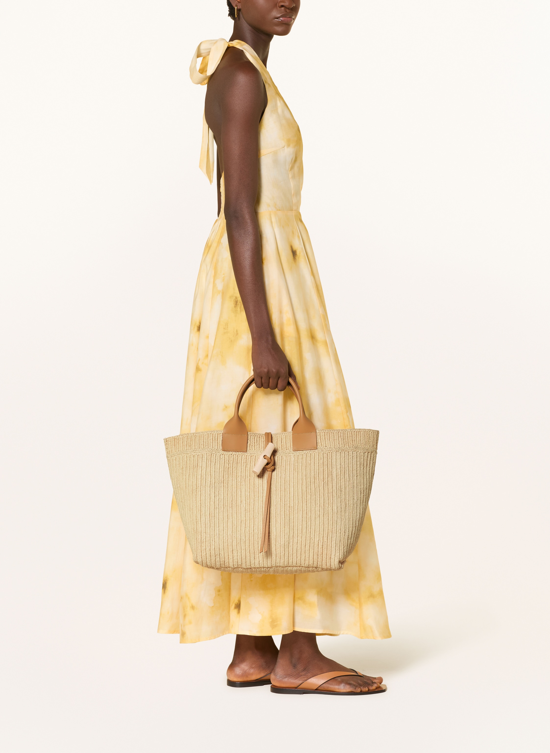 Thumbnail - Longchamp Shopper Le Roseau Large beige