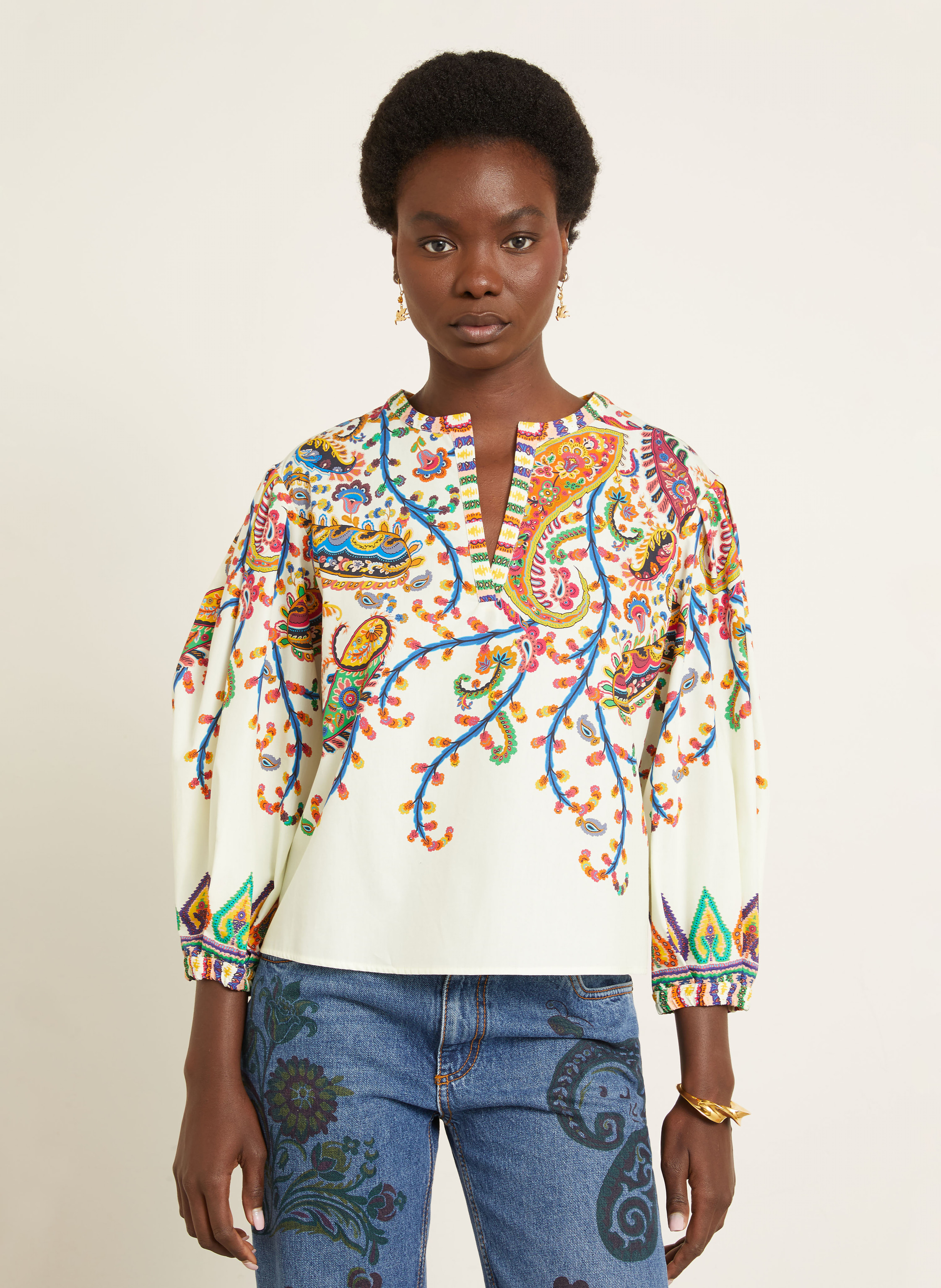 Thumbnail - Etro Blusenshirt Mit 3/4-Arm weiss