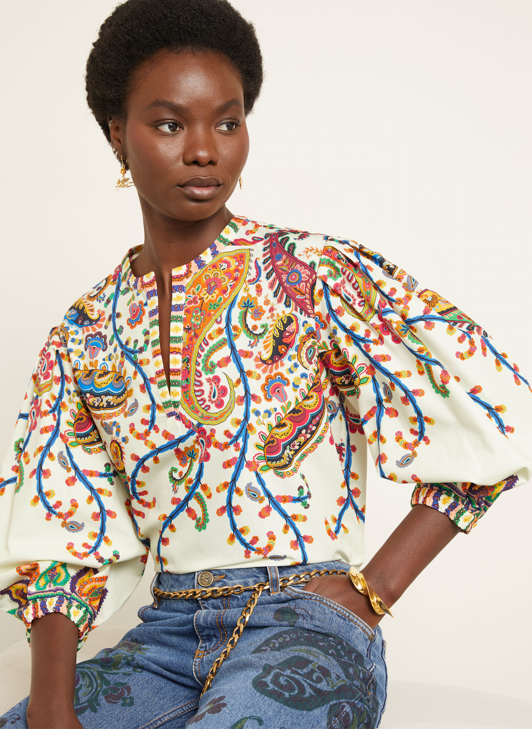 Thumbnail - Etro Blusenshirt Mit 3/4-Arm weiss