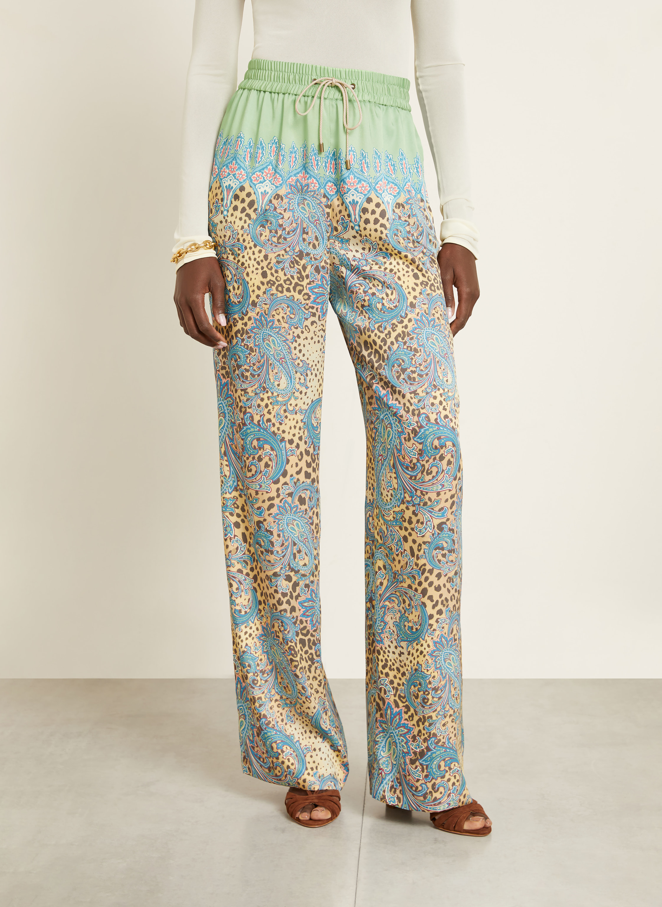 Thumbnail - Etro Satinhose gruen