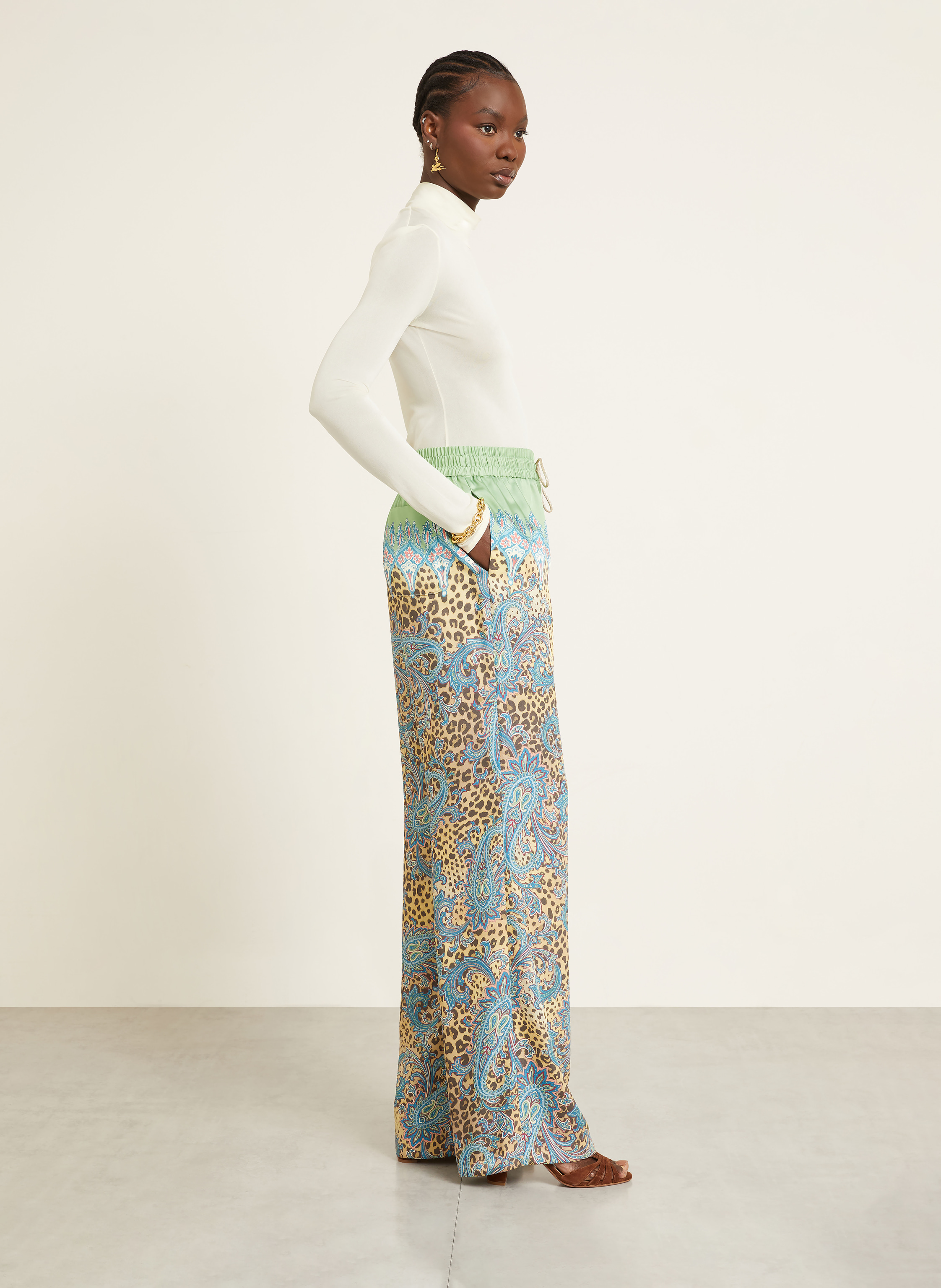 Thumbnail - Etro Satinhose gruen