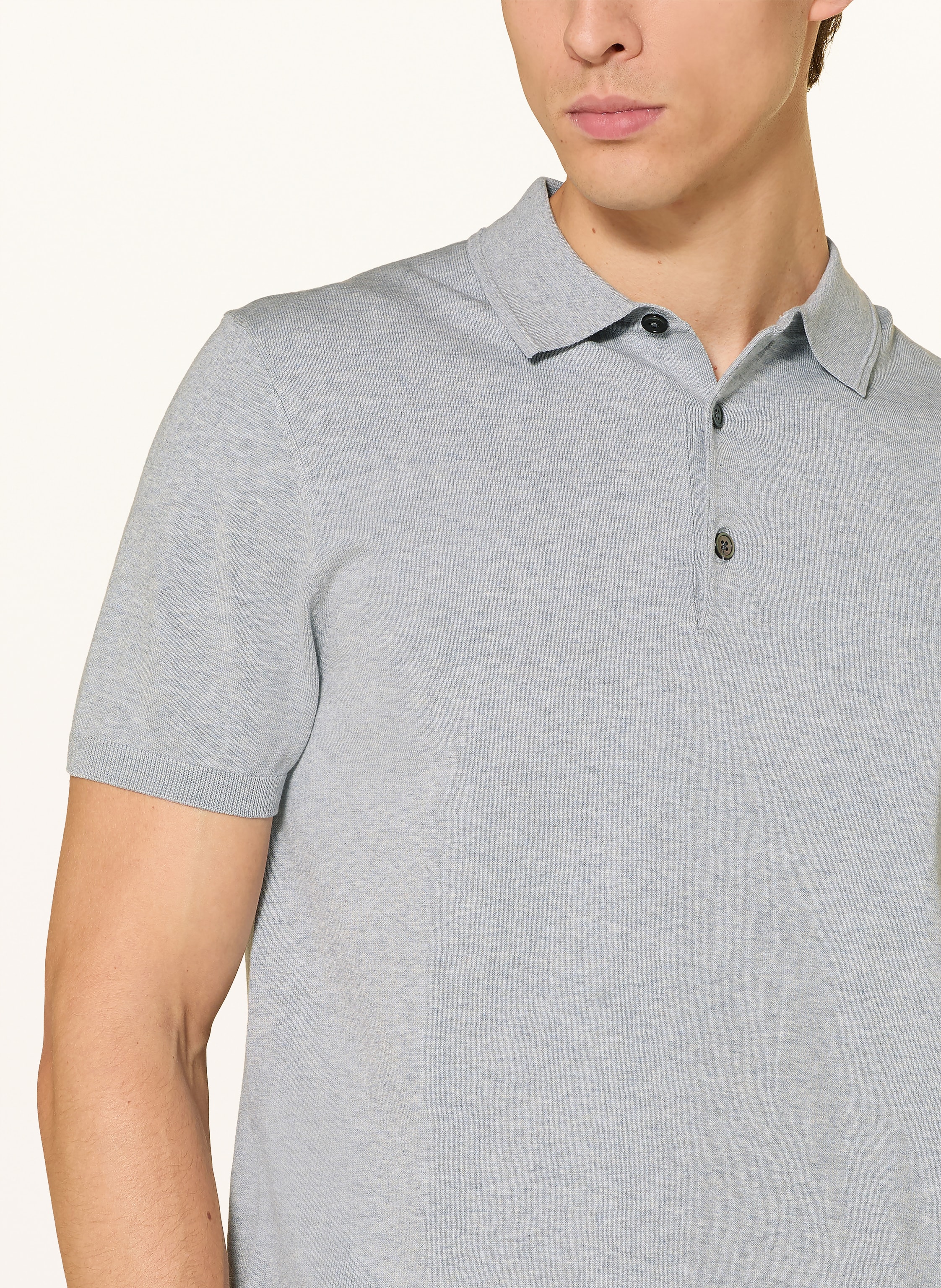 Thumbnail - Profuomo Strick-Poloshirt grau