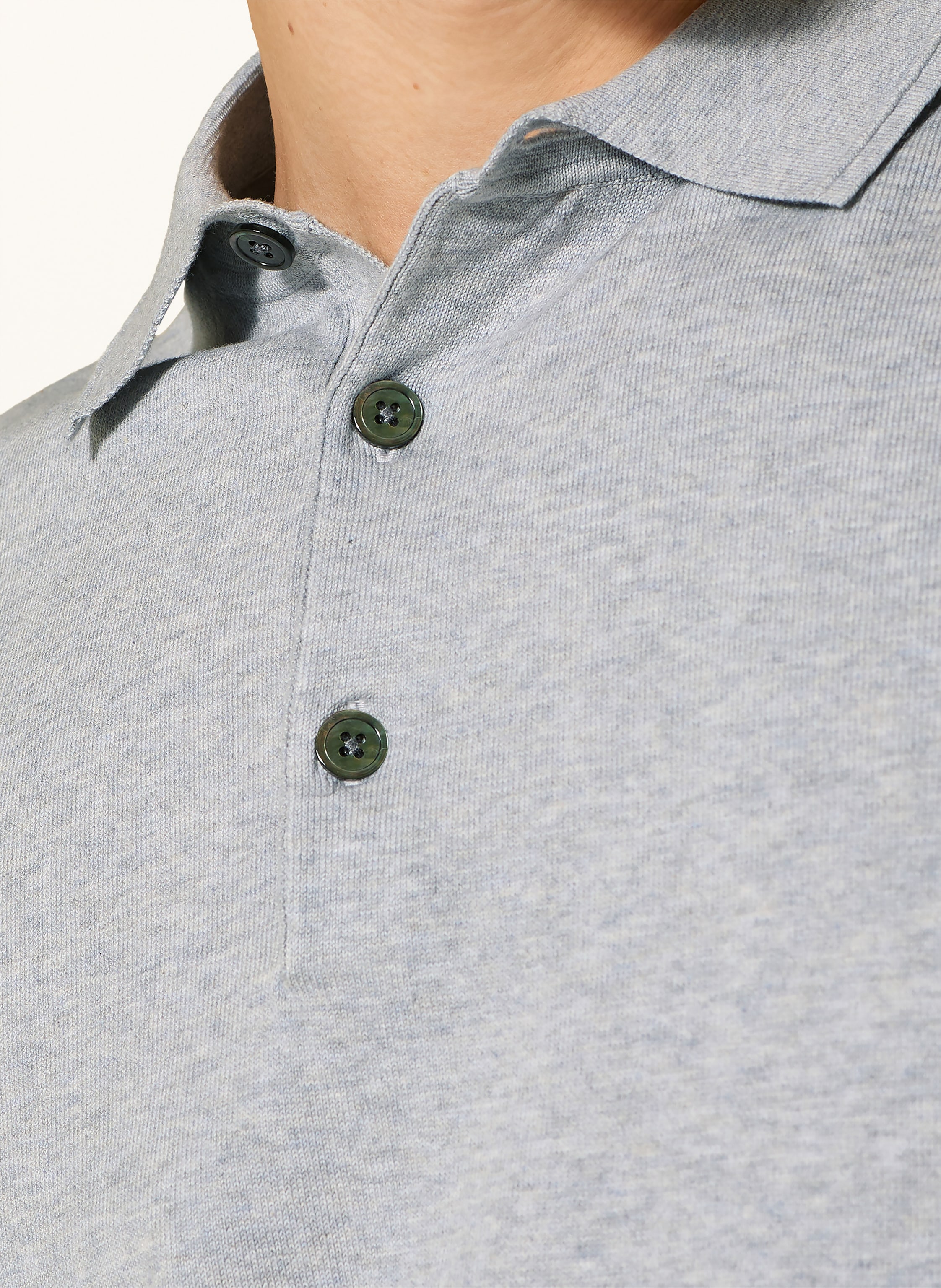 Thumbnail - Profuomo Strick-Poloshirt grau