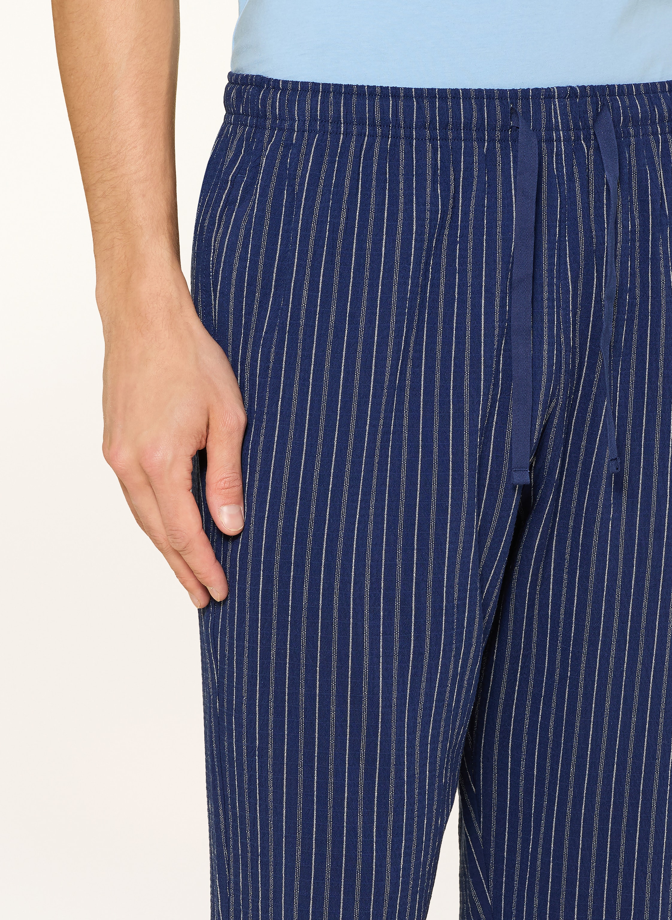 Thumbnail - Schiesser Schlafhose Mix+Relax blau