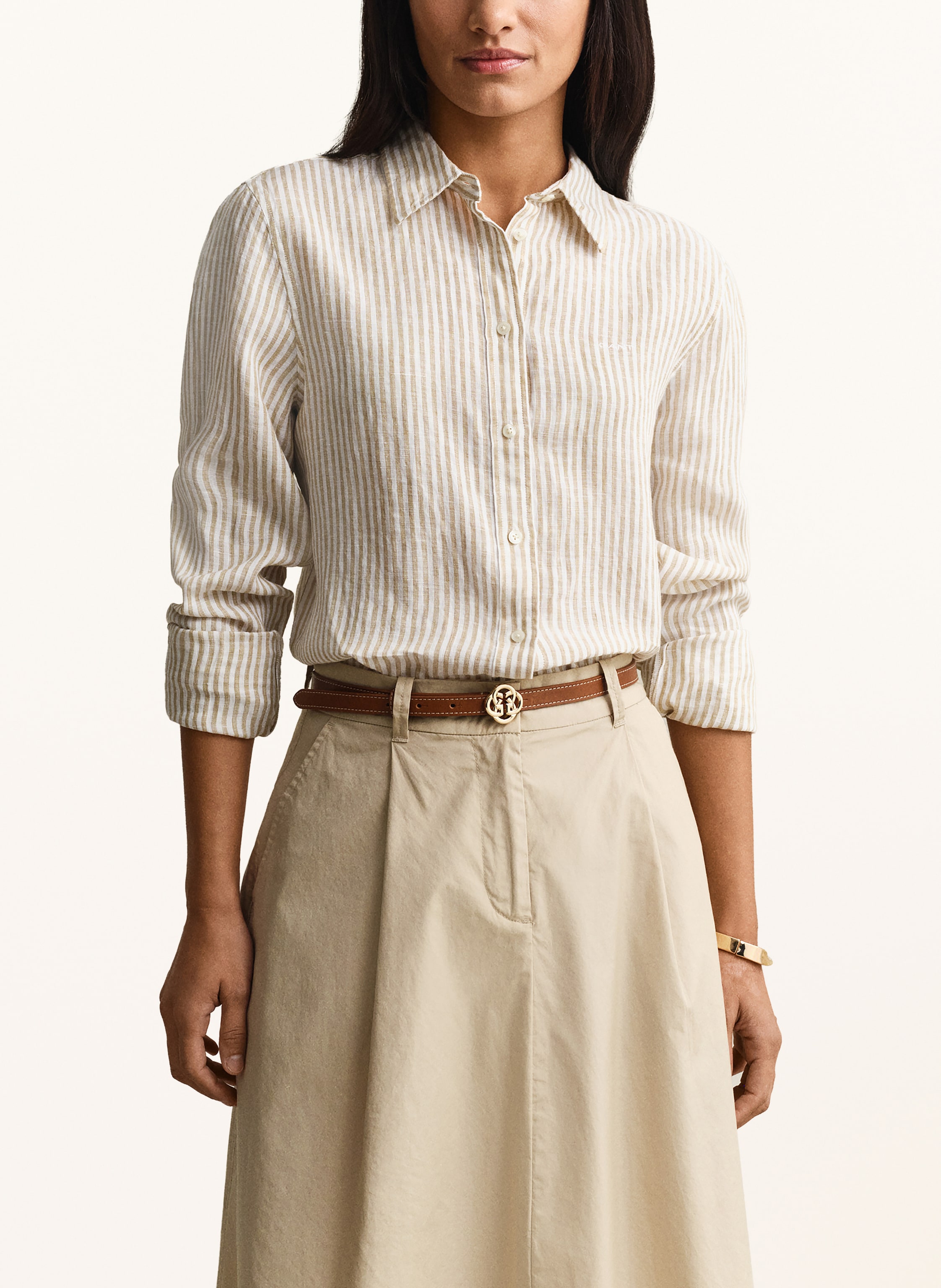 Thumbnail - Gant Hemdbluse Aus Leinen beige