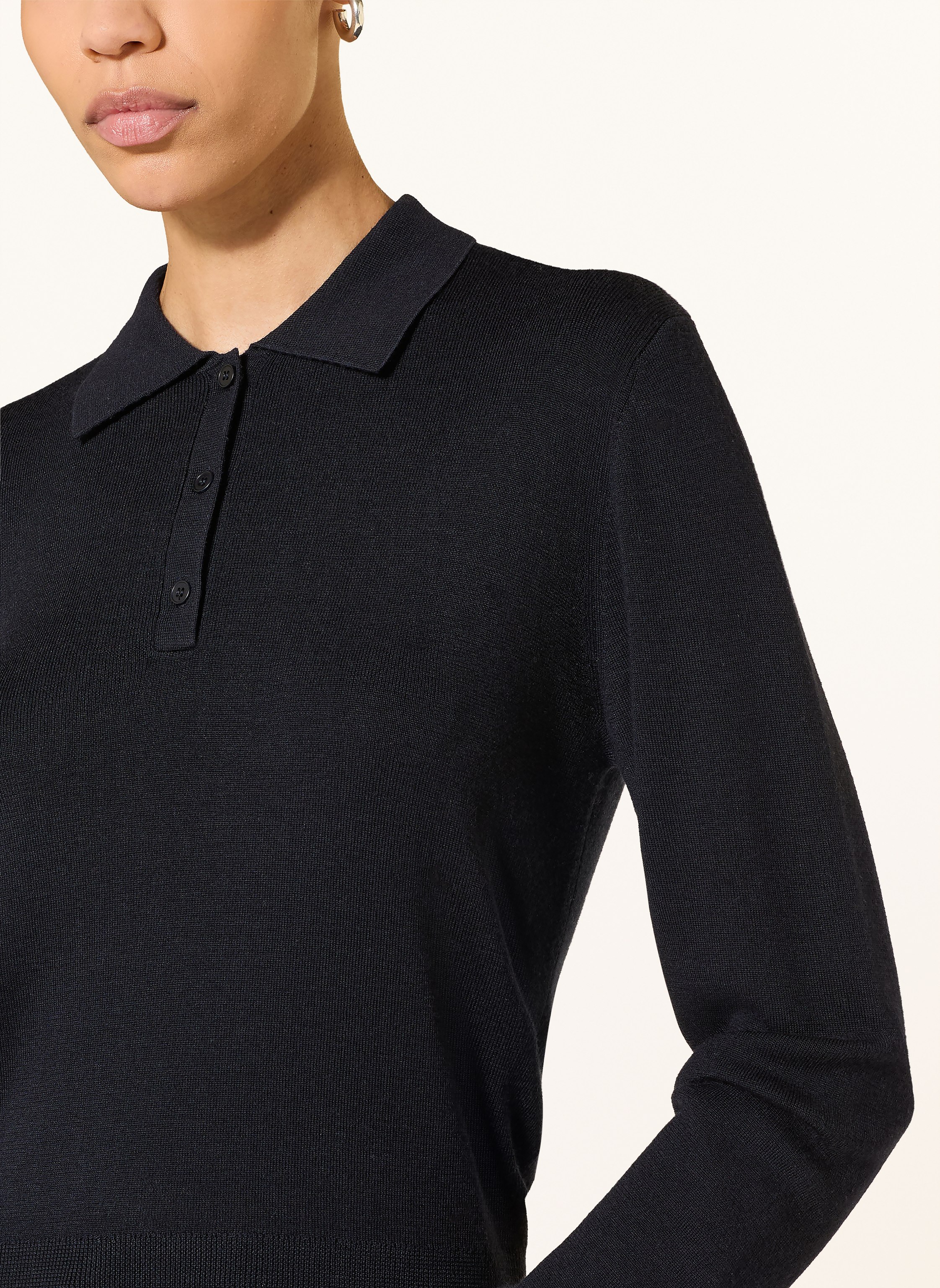 Thumbnail - Windsor. Strick-Poloshirt blau