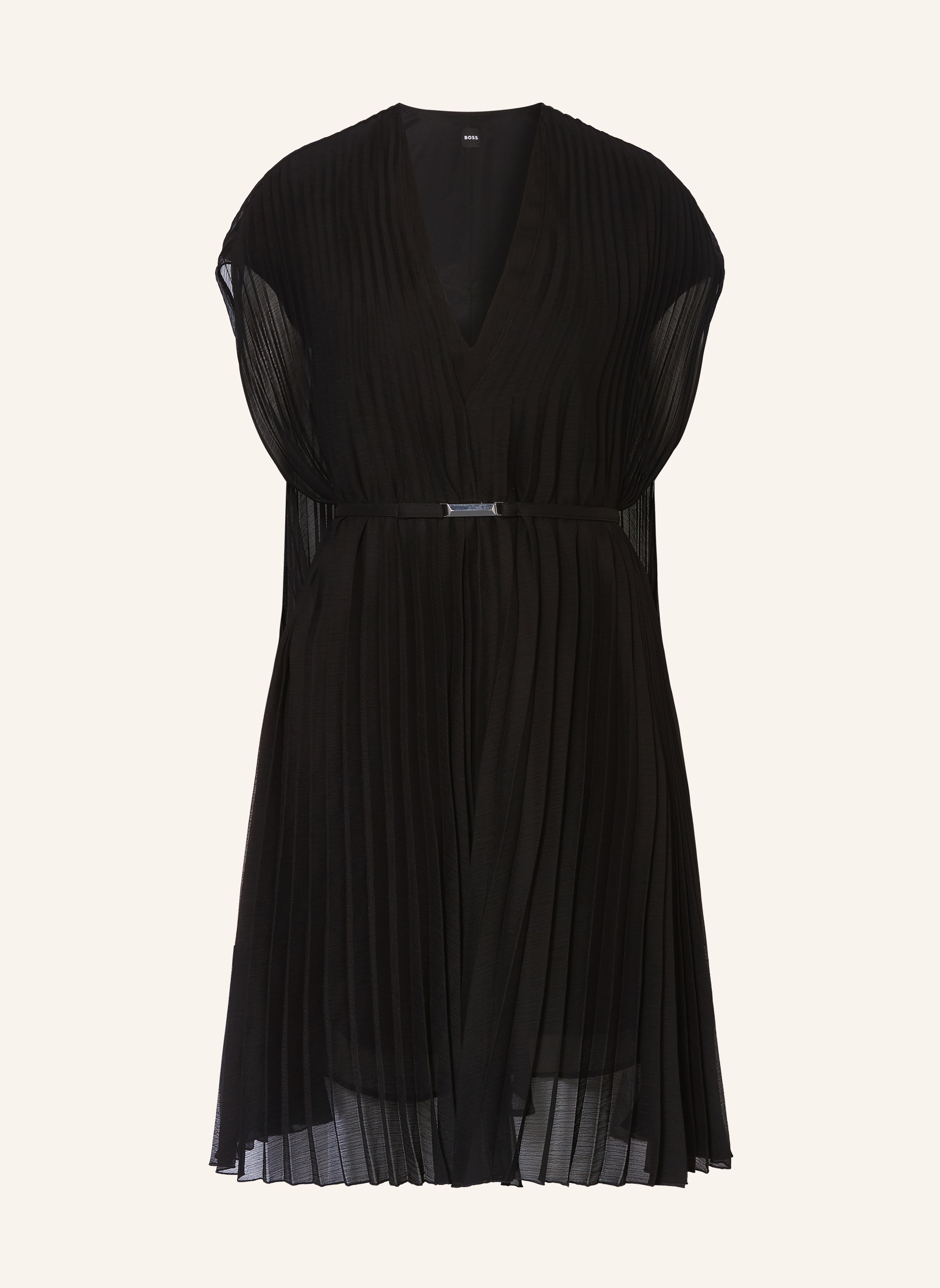 Boss Cocktailkleid Mit Plissees schwarz