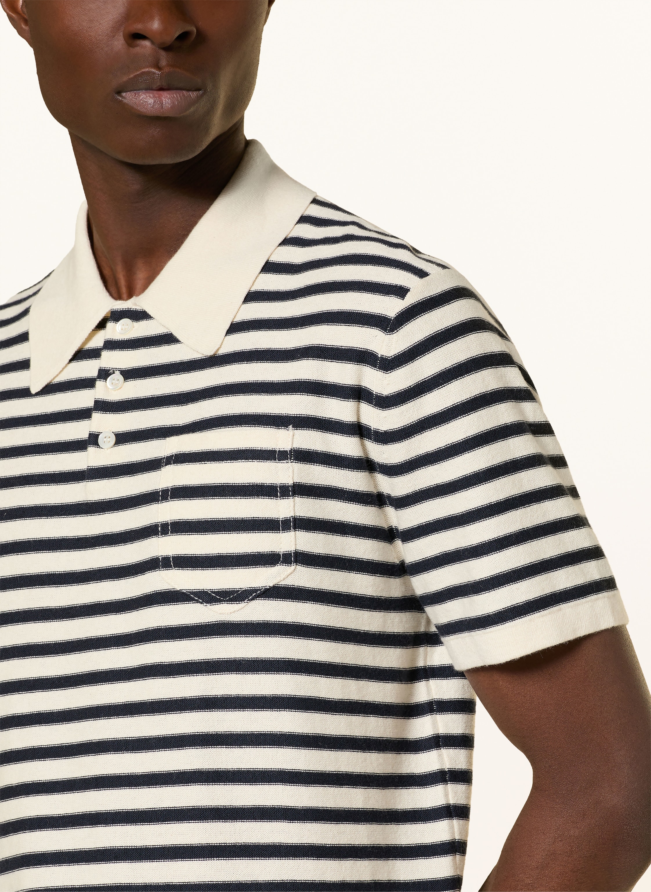 Thumbnail - A.P.C. Strick-Poloshirt Eliot beige