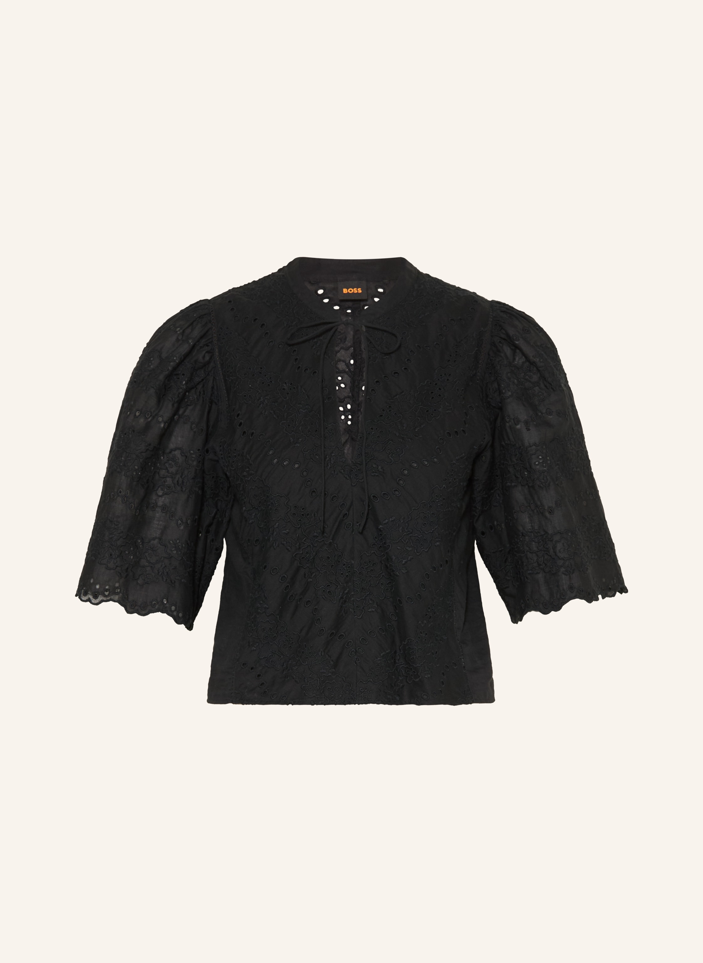 Boss Blusenshirt Benvia Aus Lochspitze schwarz