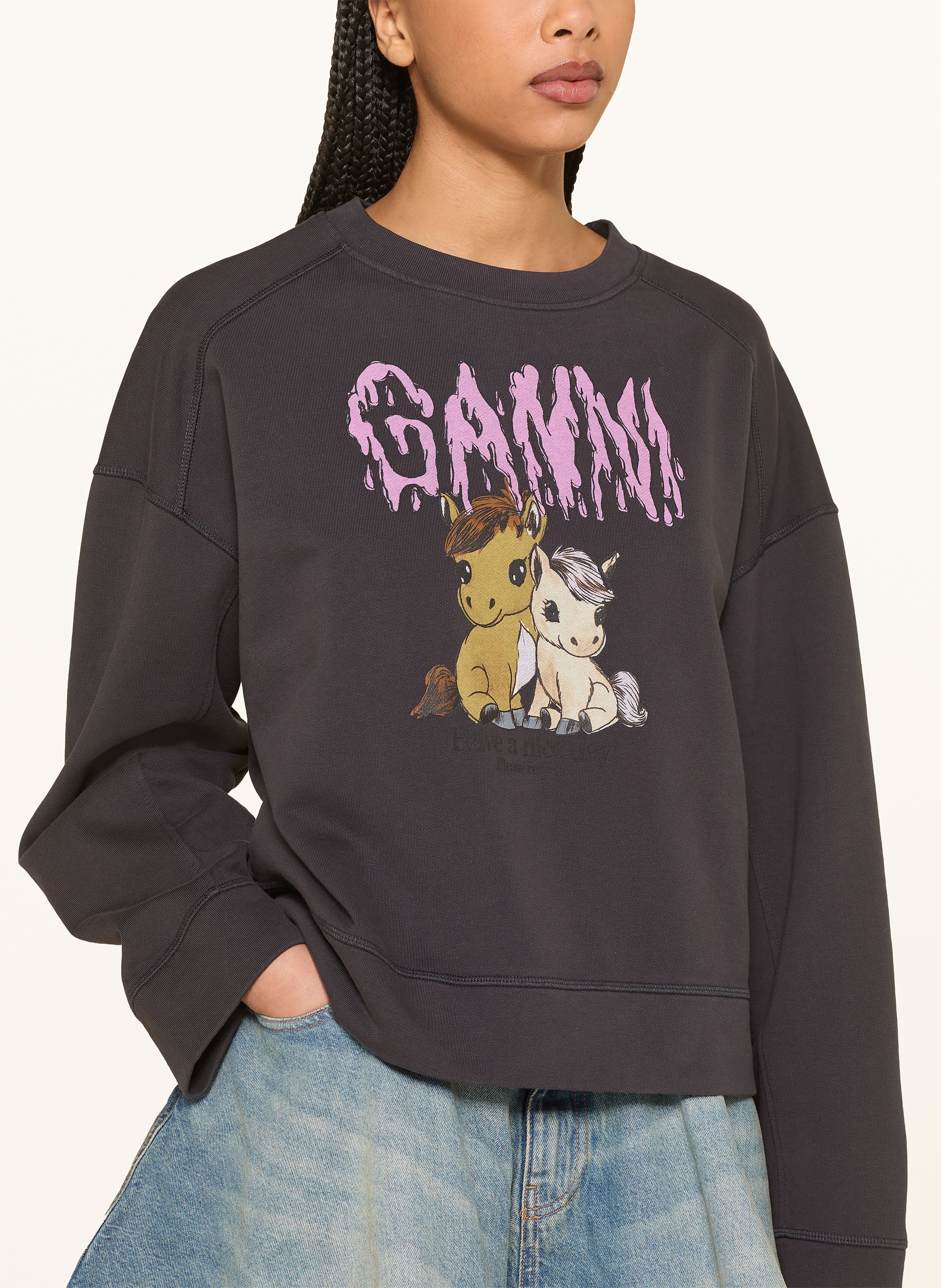 Thumbnail - Ganni Sweatshirt Isoli schwarz