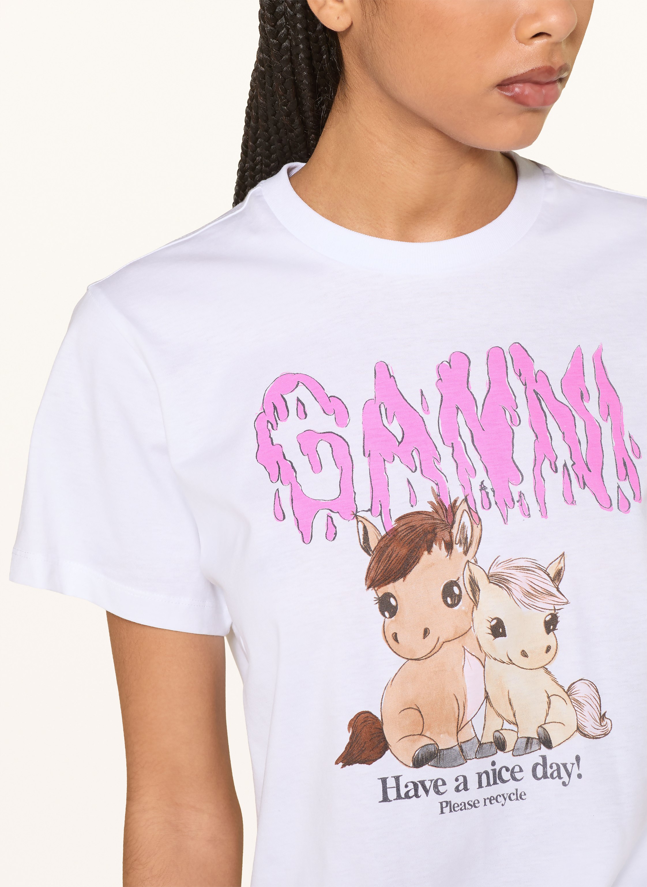 Thumbnail - Ganni T-Shirt weiss