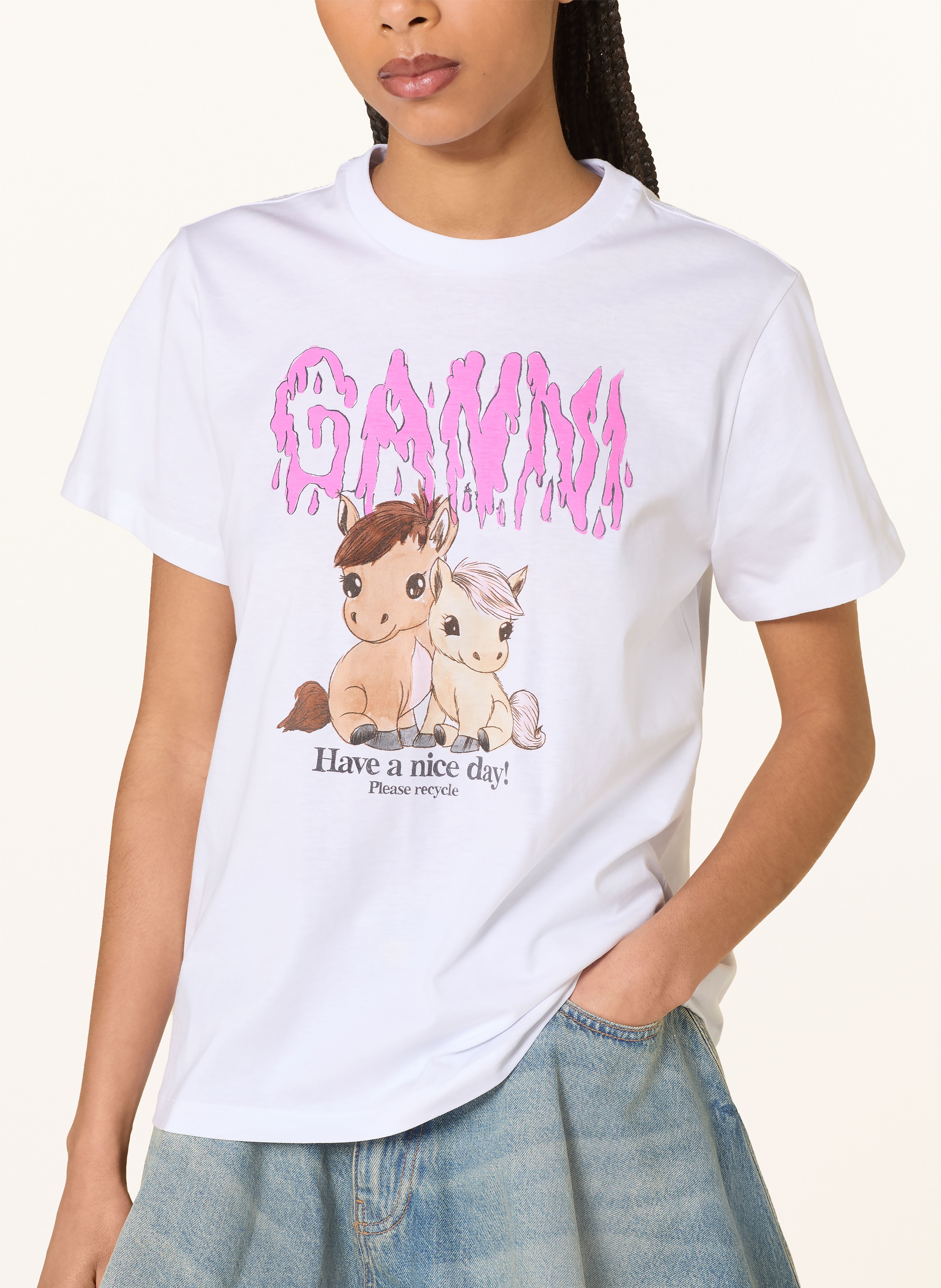 Thumbnail - Ganni T-Shirt weiss