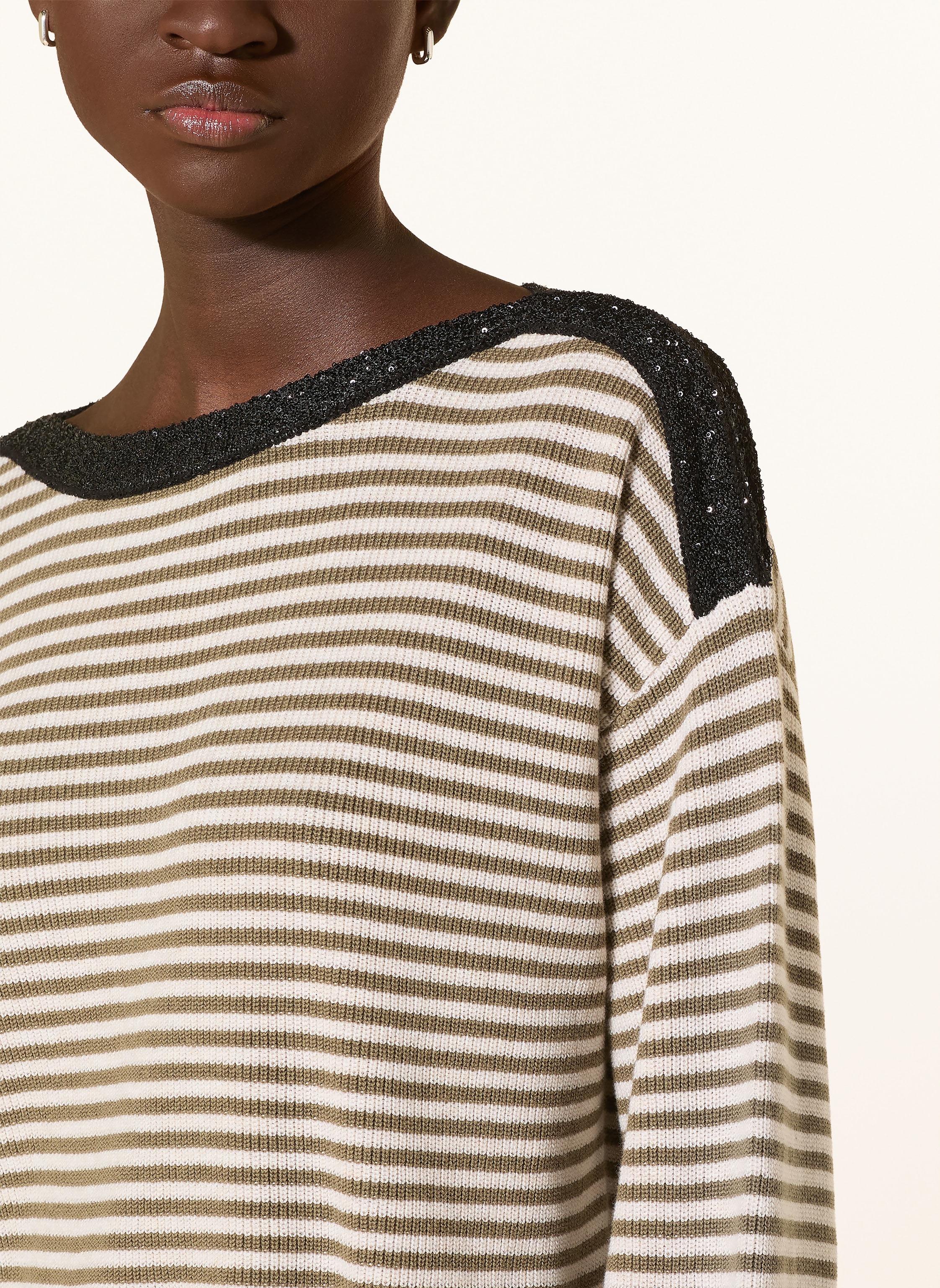 Thumbnail - Oui Pullover Mit Pailletten gruen