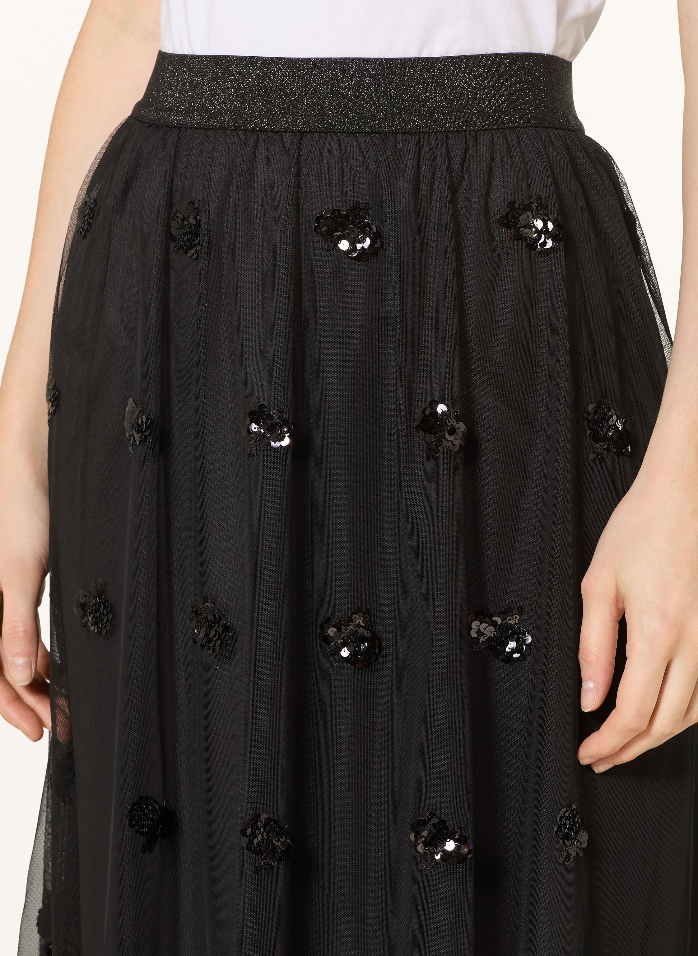 Thumbnail - Oui Tüllrock Mit Pailletten schwarz