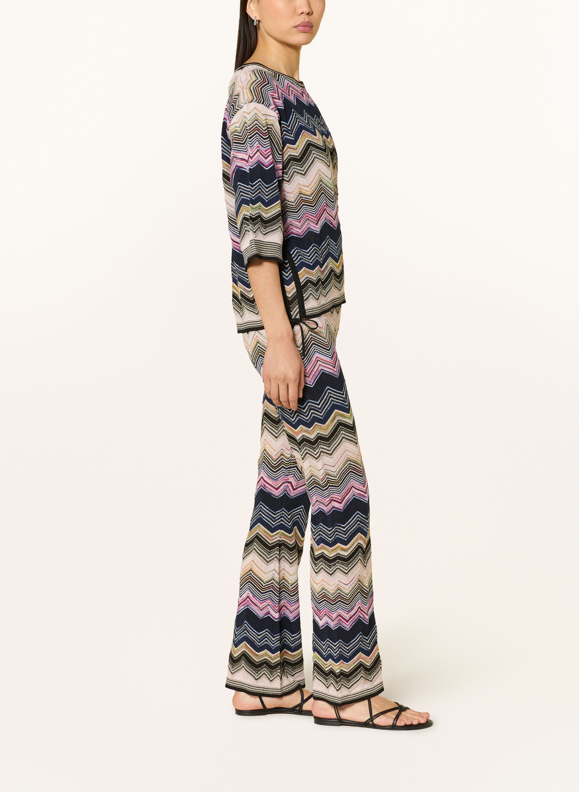 Thumbnail - Oui Strickhose Mit Glitzergarn rosa