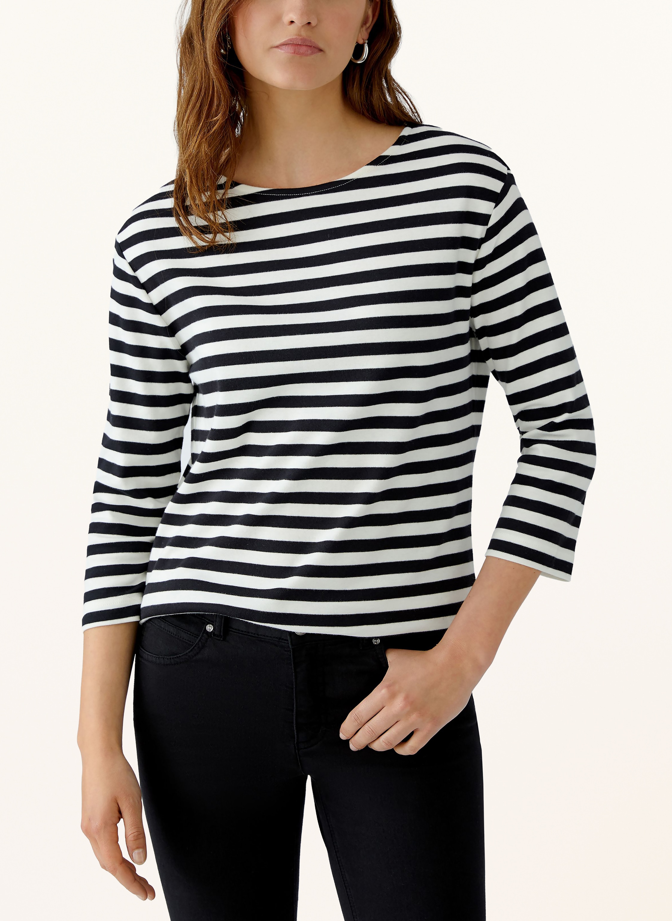 Thumbnail - Oui Shirt Soleila Mit 3/4-Arm schwarz