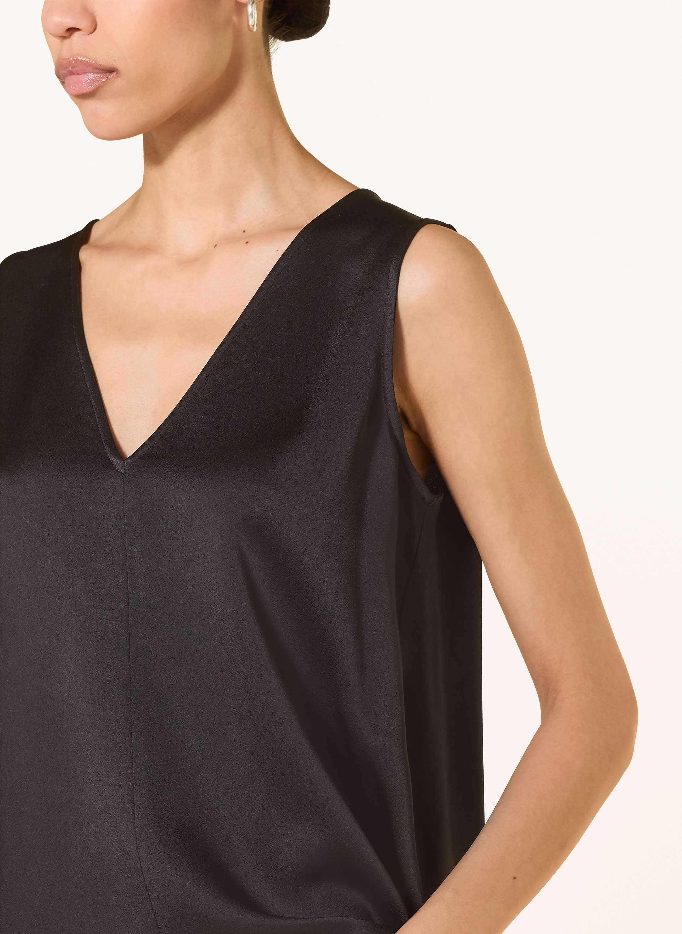 Thumbnail - Antonelli Firenze Blusentop Bergamo Aus Satin schwarz