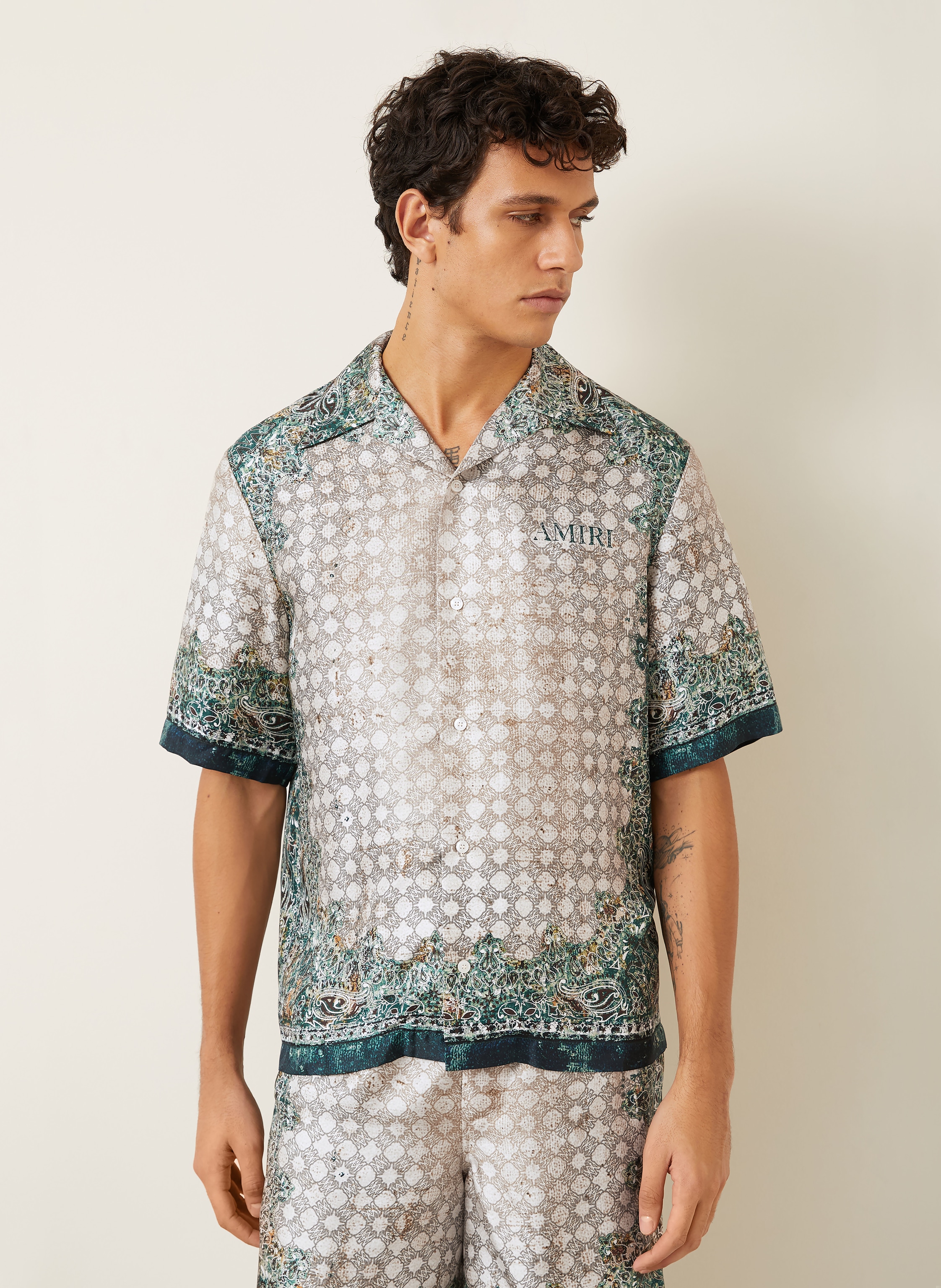 Thumbnail - Amiri Resorthemd Comfort Fit Aus Seide gruen