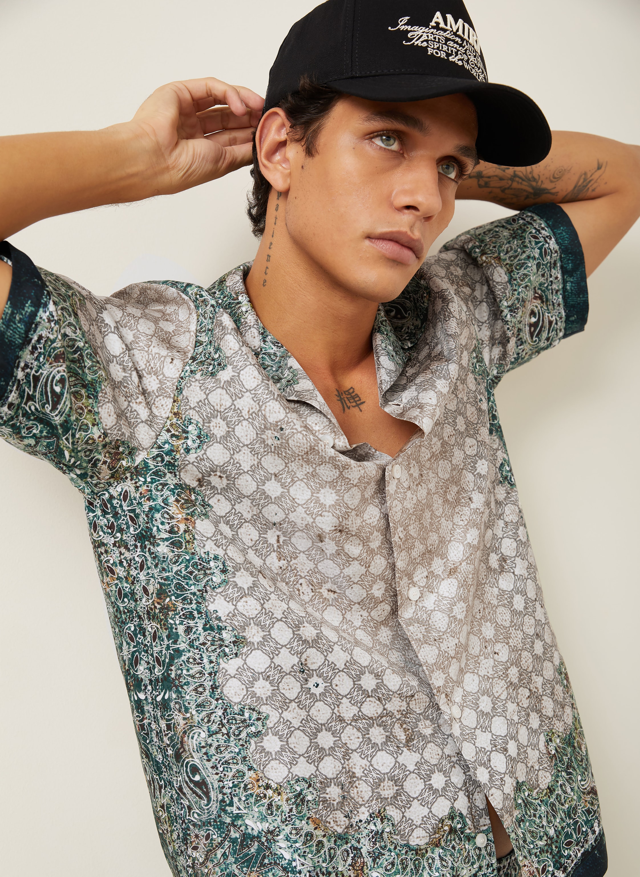 Thumbnail - Amiri Resorthemd Comfort Fit Aus Seide gruen