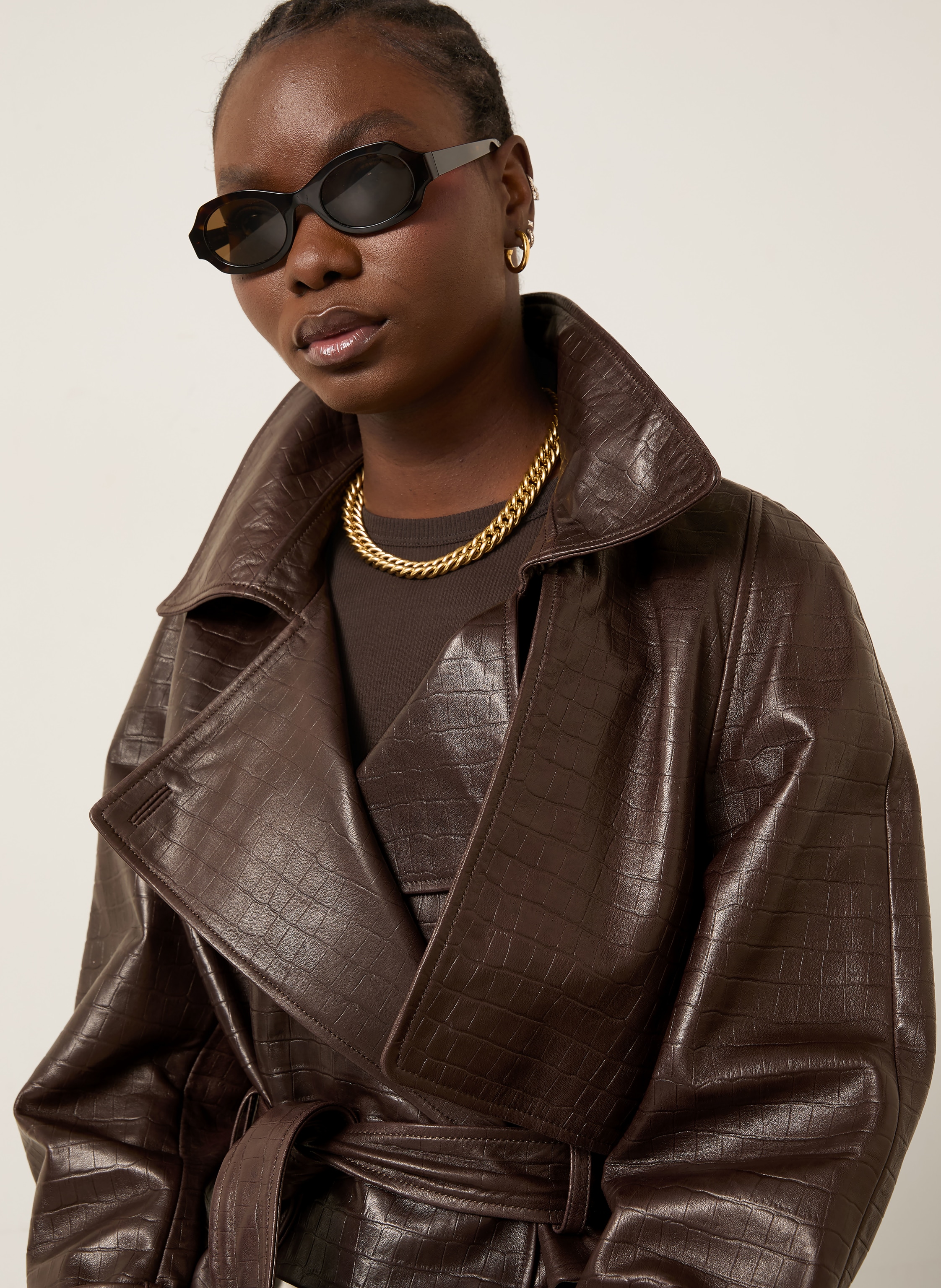 Thumbnail - Nour Hammour Lederjacke Hatti braun