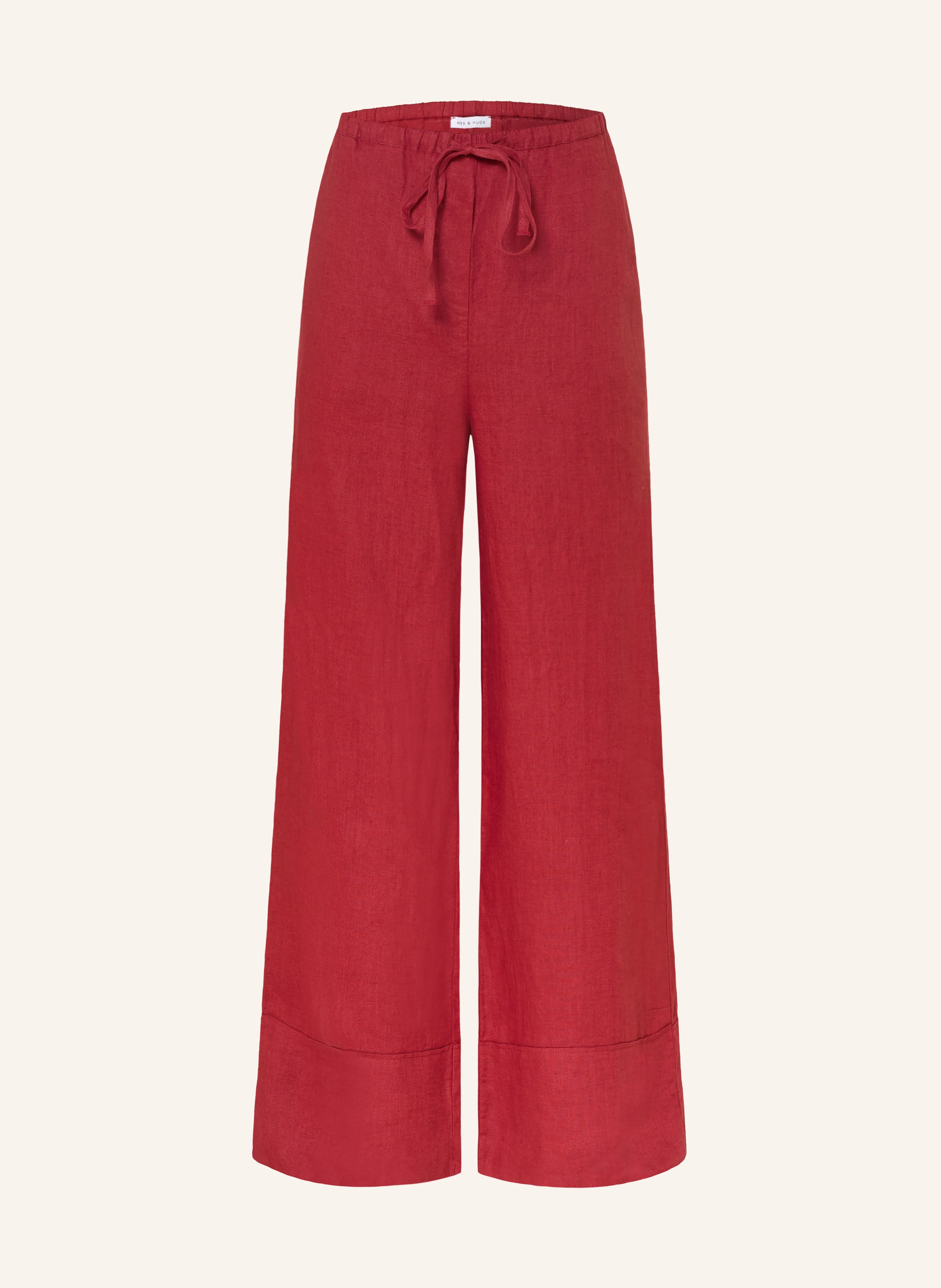 Mrs & Hugs Marlenehose Aus Leinen rot