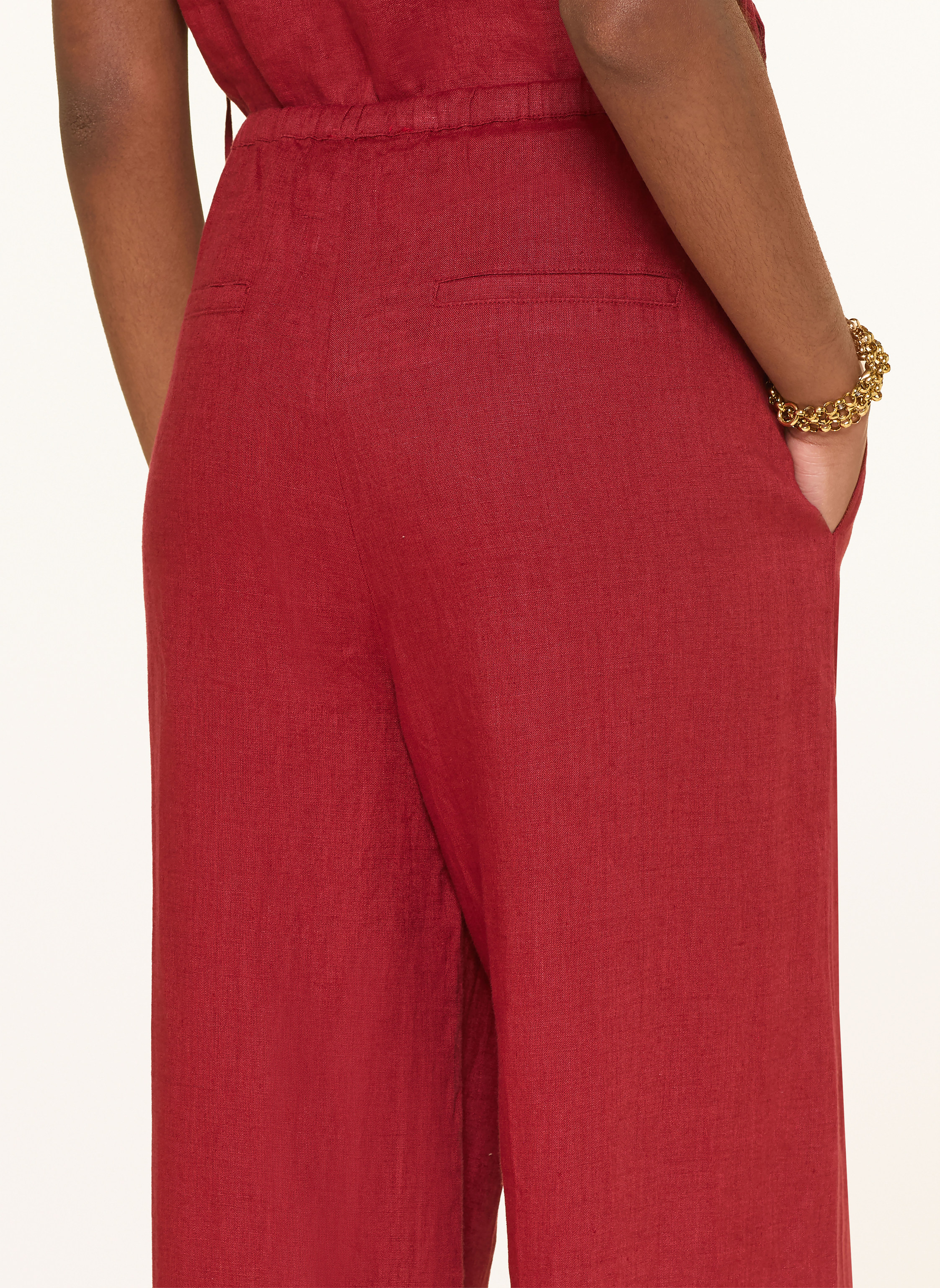 Thumbnail - Mrs & Hugs Marlenehose Aus Leinen rot