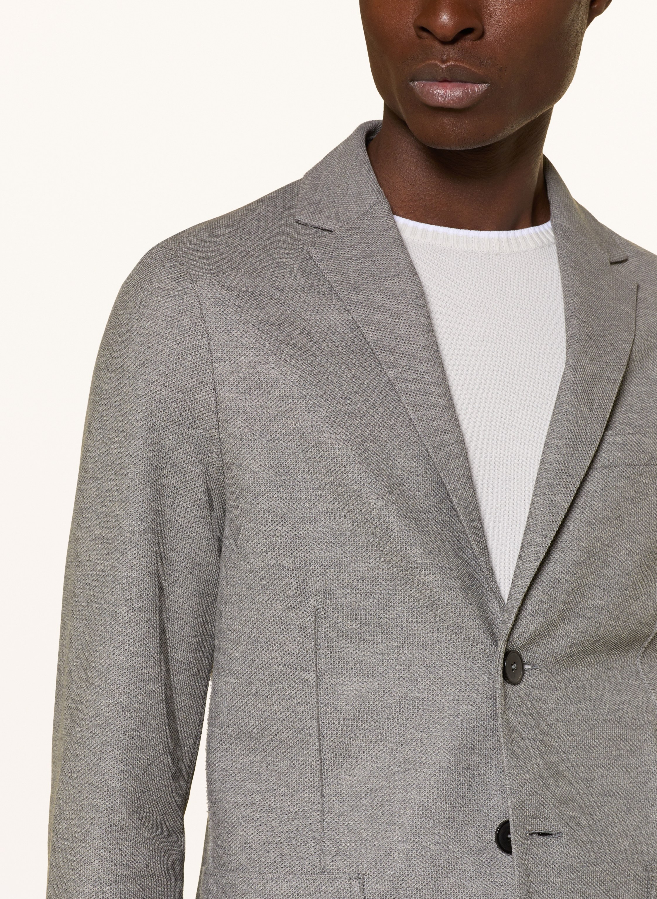 Thumbnail - Harris Wharf London Piqué-Sakko Slim Fit grau