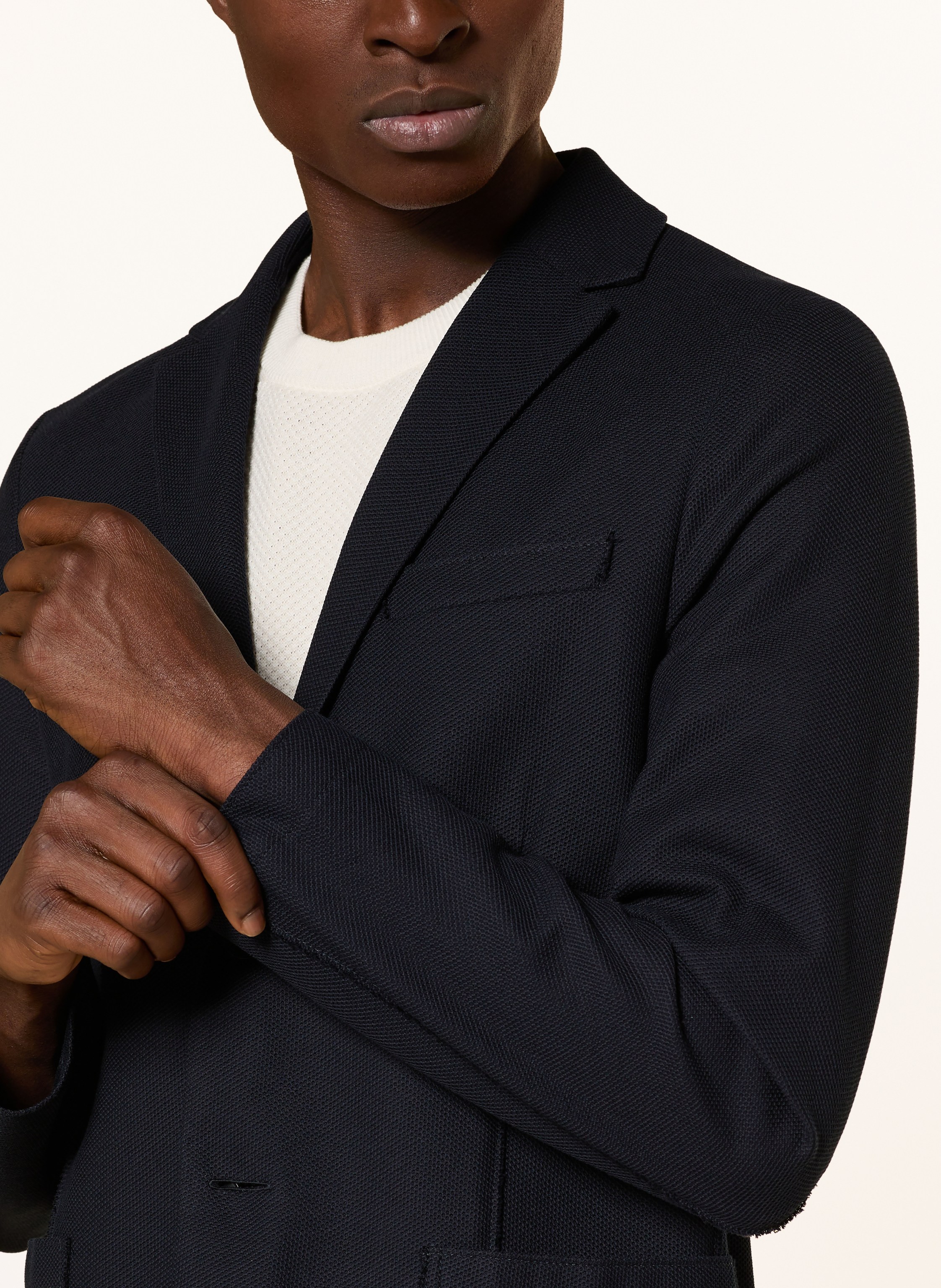 Thumbnail - Harris Wharf London Piqué-Sakko Slim Fit blau