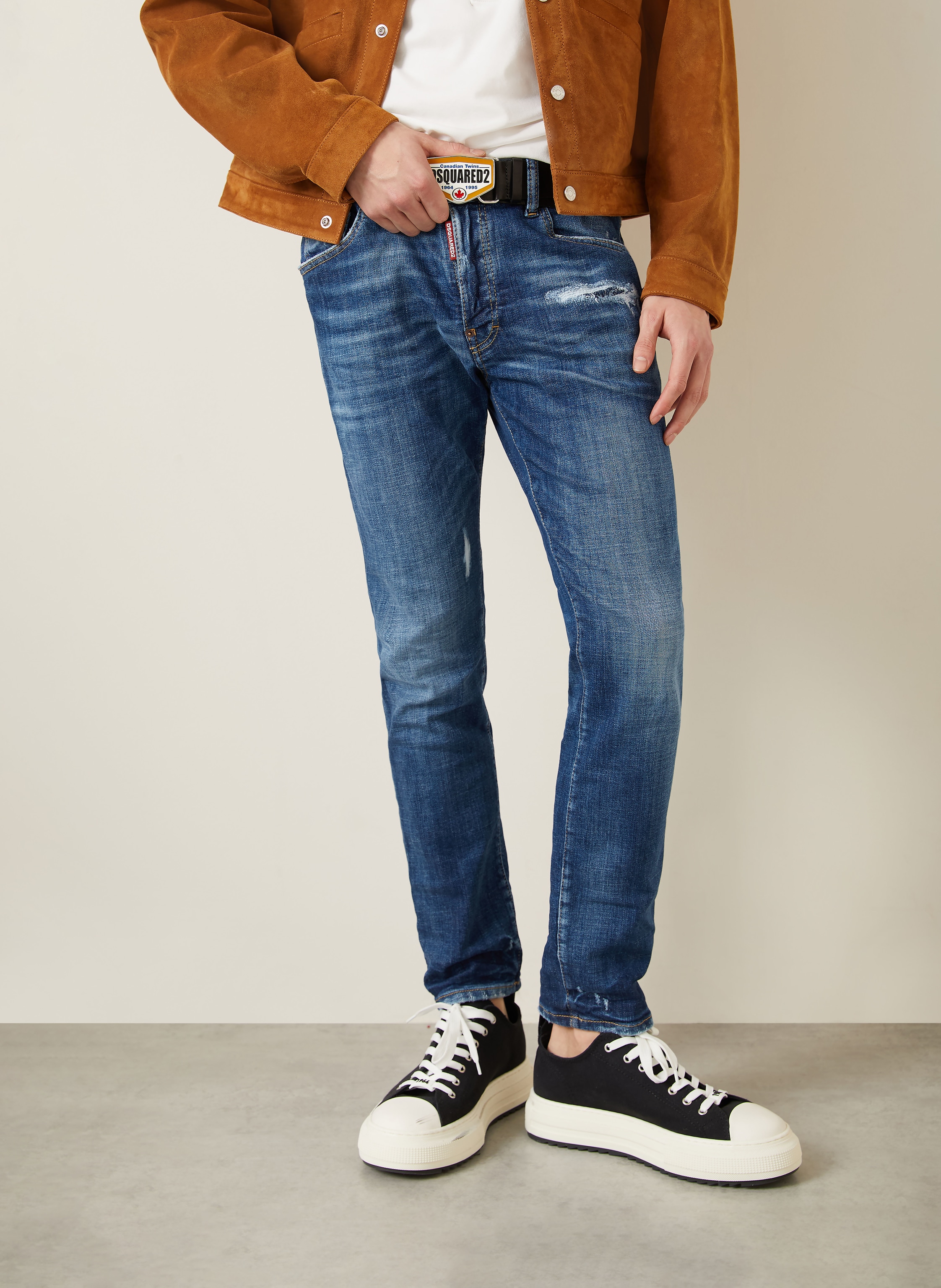 Thumbnail - dsquared2 Destroyed Jeans Skater Slim Fit blau