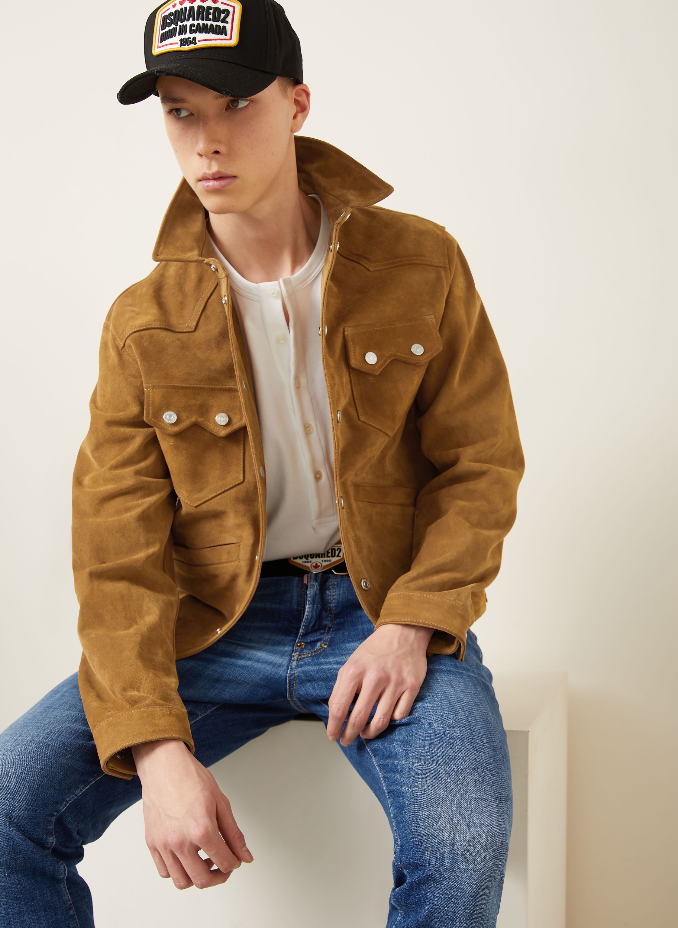 Thumbnail - dsquared2 Lederjacke braun