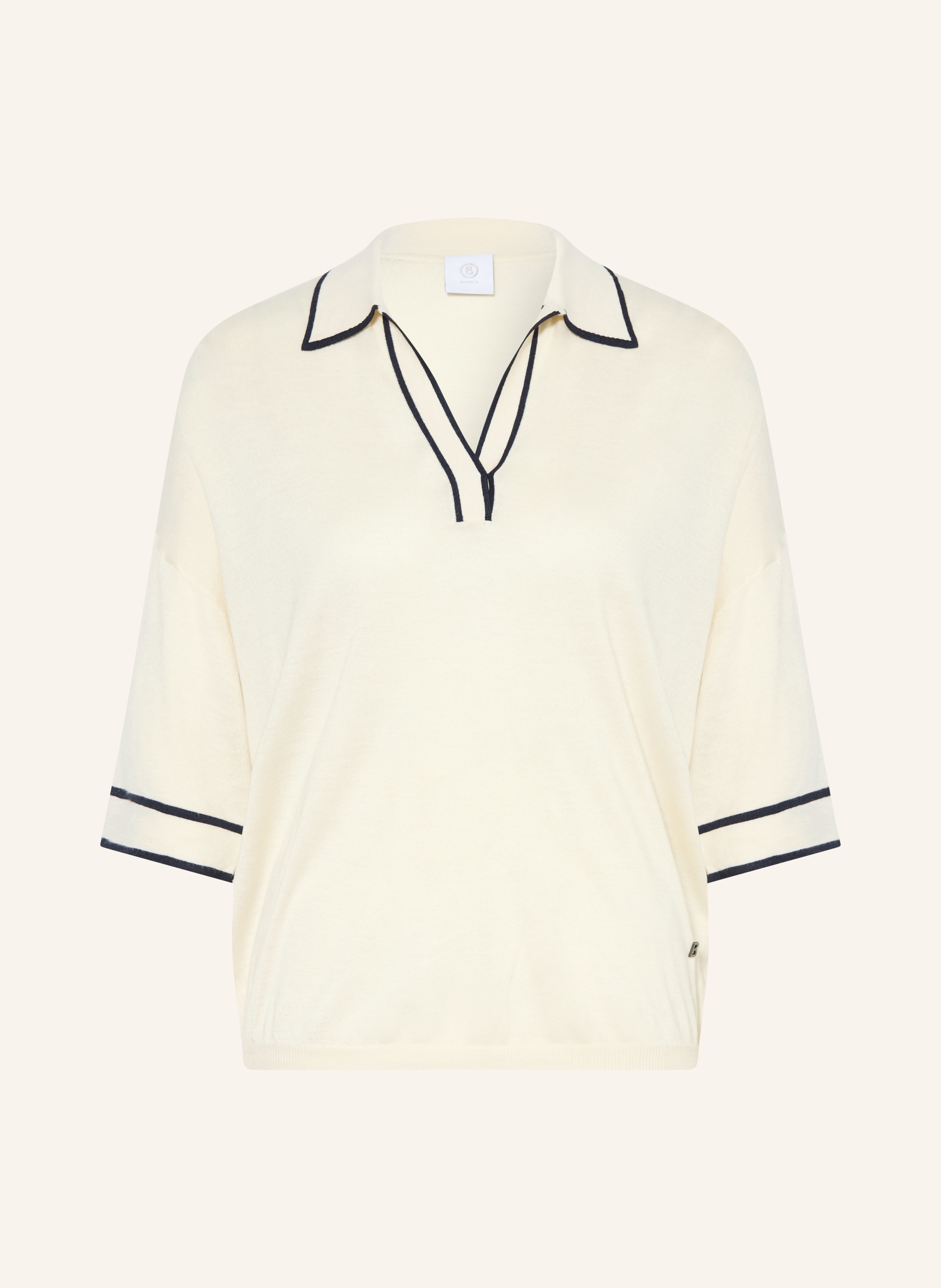 Bogner Strick-Poloshirt Paris Aus Seide weiss